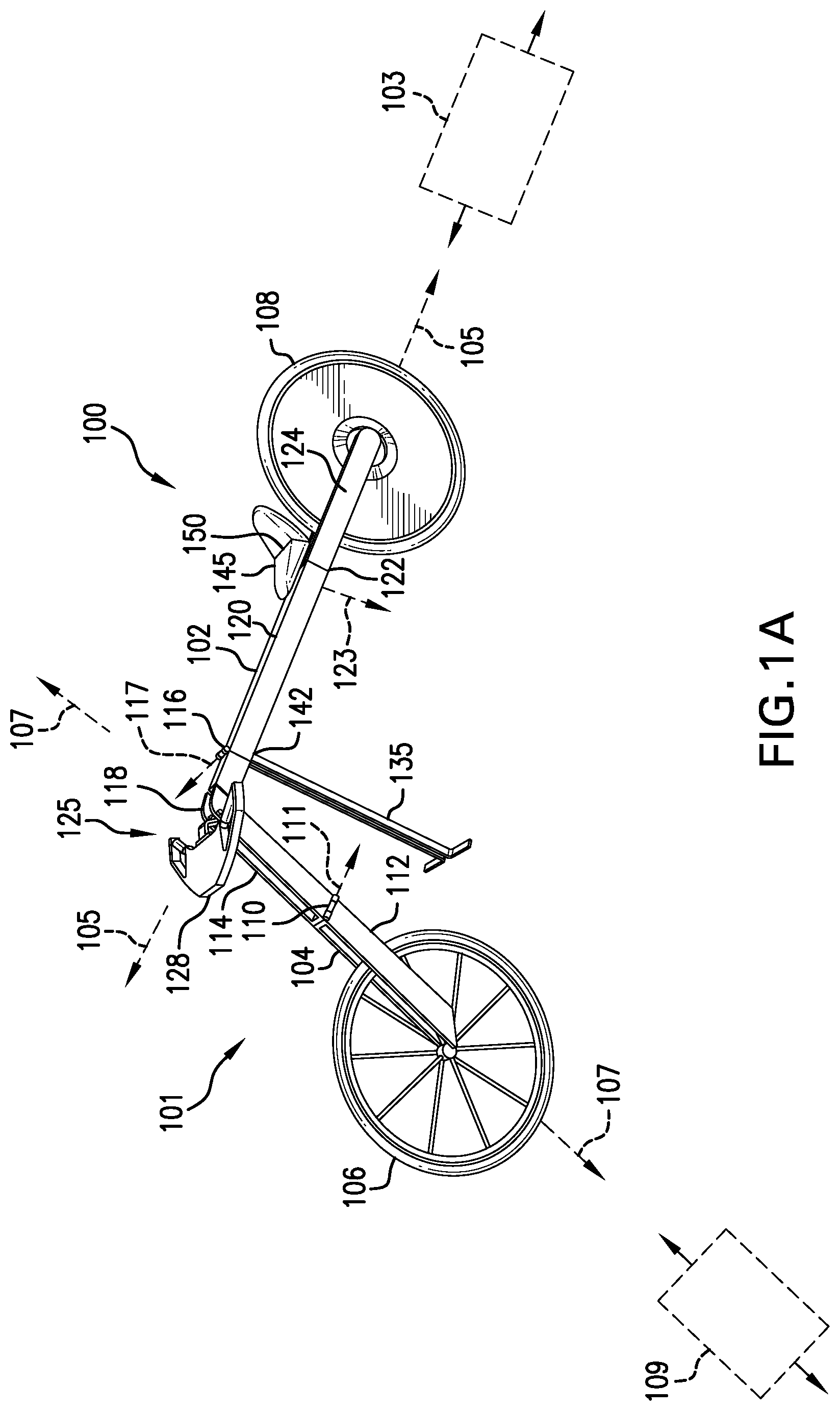 Patent US12576938 Figure 1 – Folding bicycle and method of use