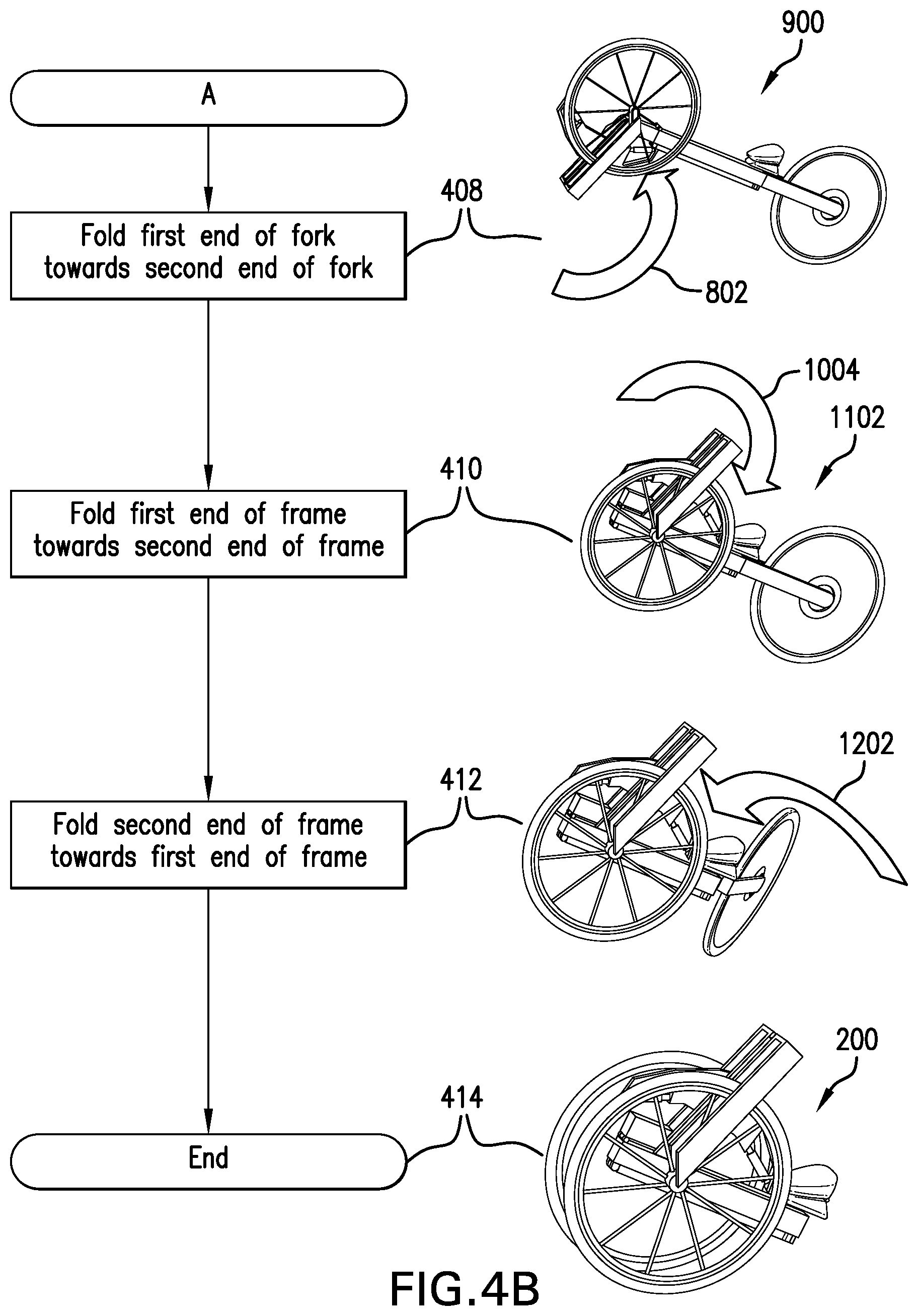 Patent US12576938 Figure 10 – Folding bicycle and method of use