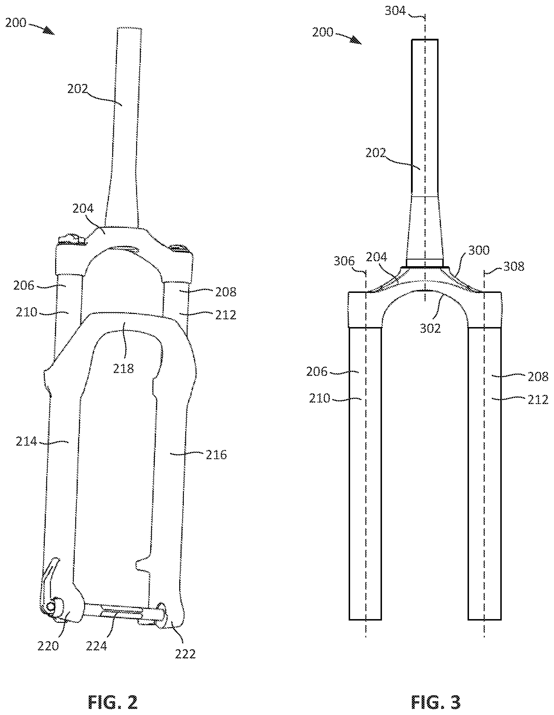 Patent US12576939 Figure 2 – Front forks for bicycles
