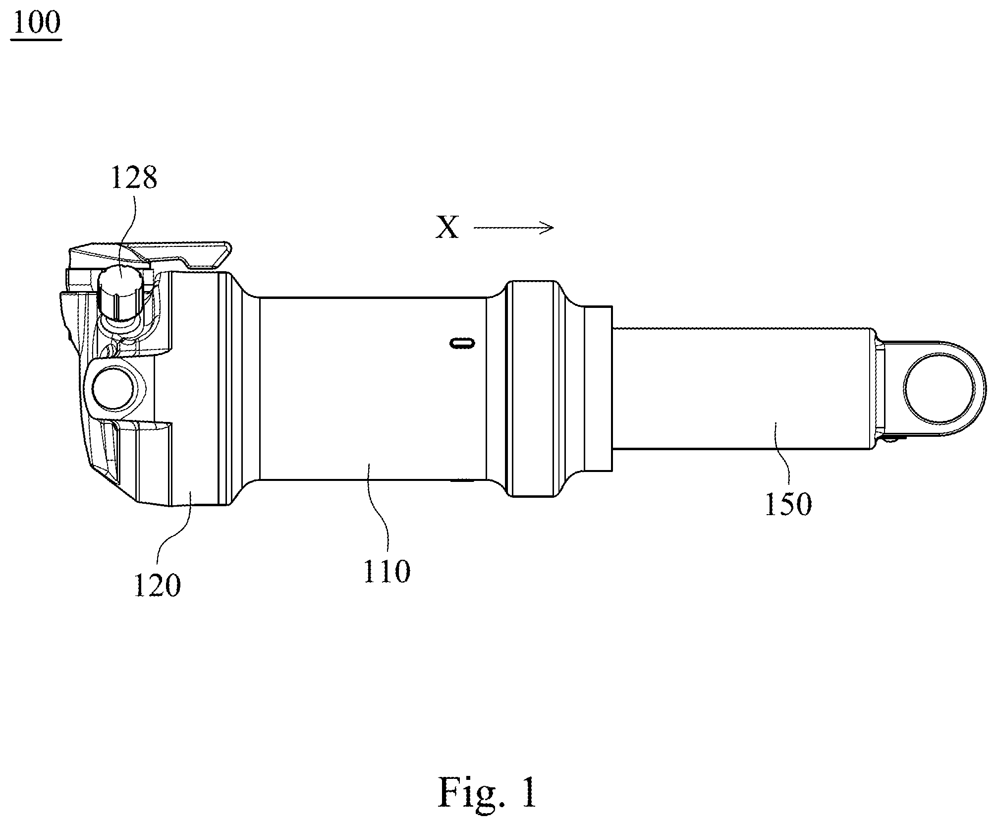 Patent US12576944 Figure 1 – Bicycle shock absorber structure and bicycle