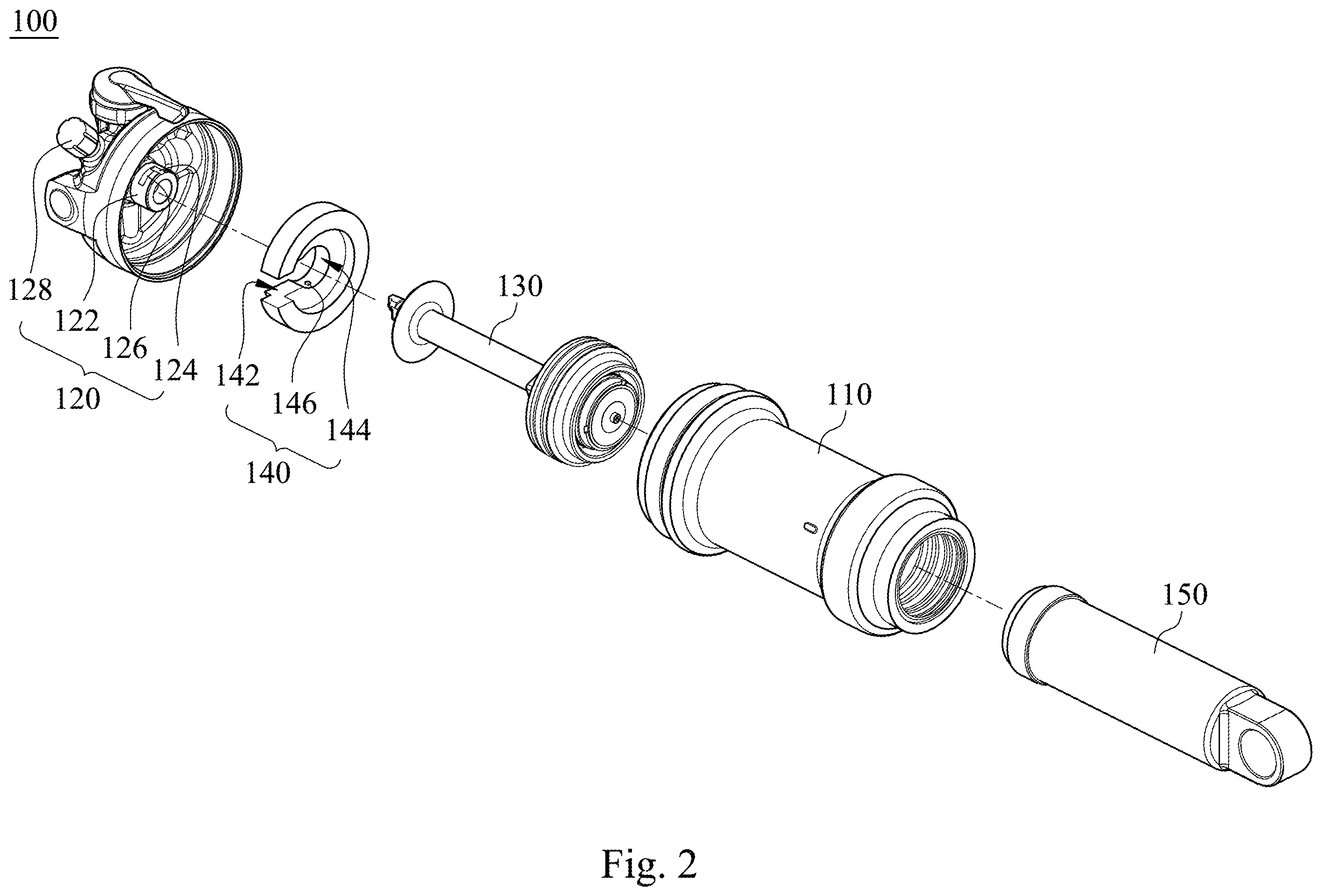 Patent US12576944 Figure 2 – Bicycle shock absorber structure and bicycle