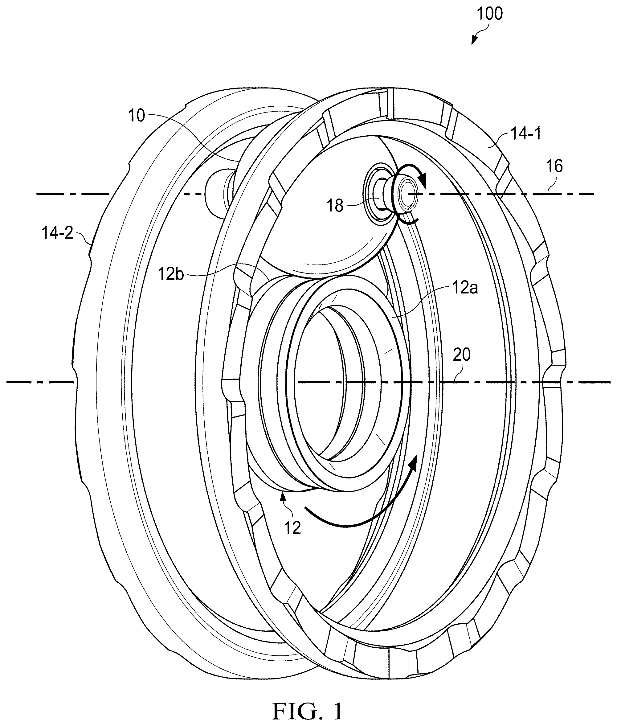 Patent US12576947 Figure 1 – Rocker link shifting system for a continuously variable transmission