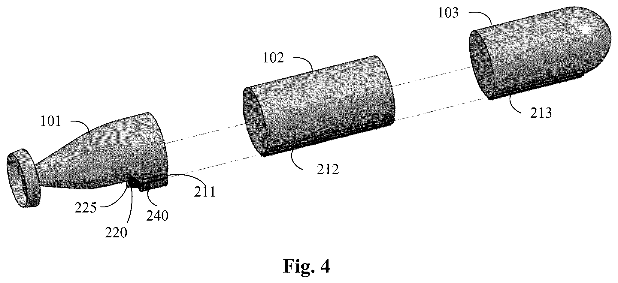 Patent US12576955 Figure 4 – Mass shifting apparatus and system for inducing a vertical dive in submersible conveyances