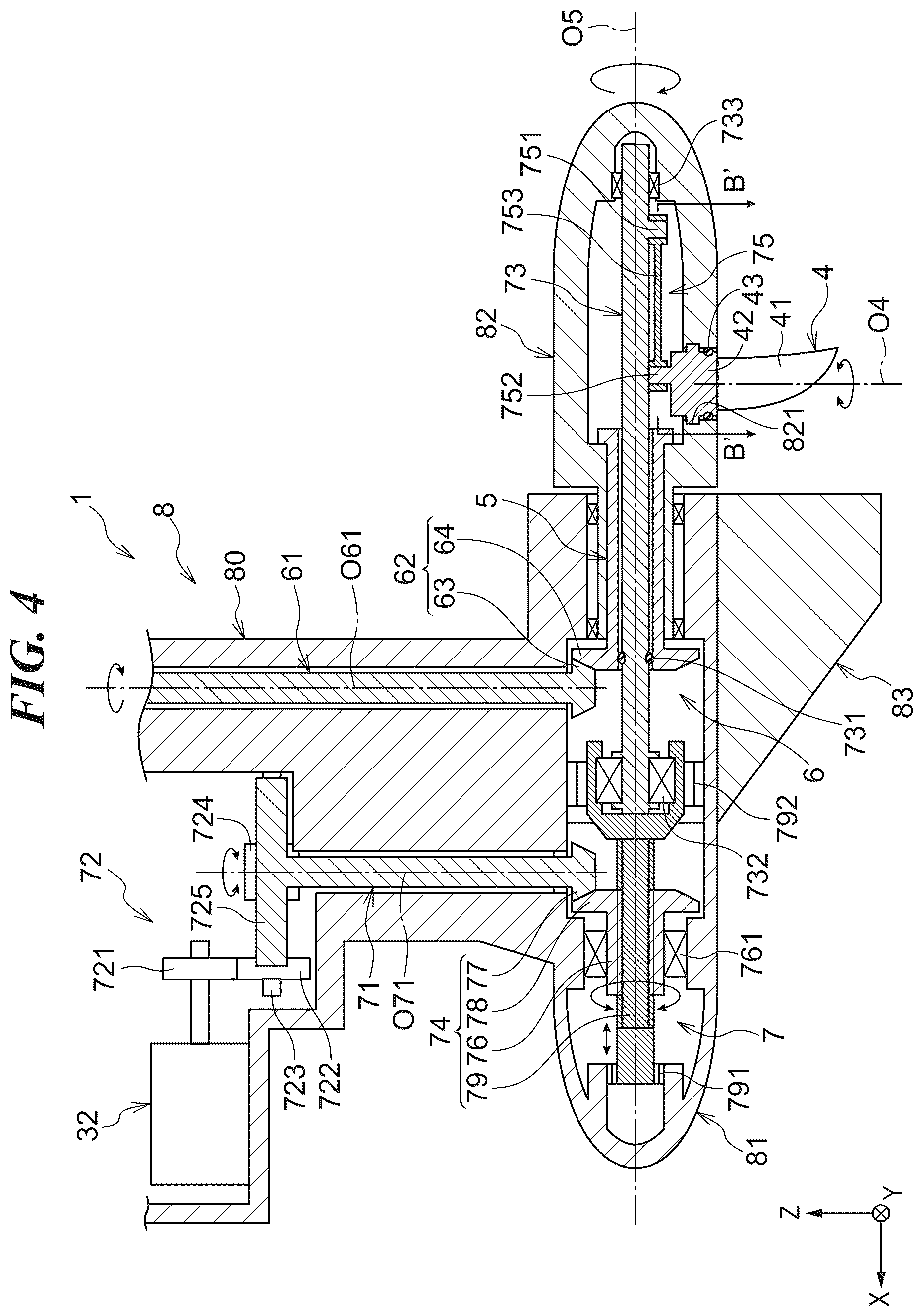 Patent US12576956 Figure 4 – Propulsion device for marine vessel and outboard motor