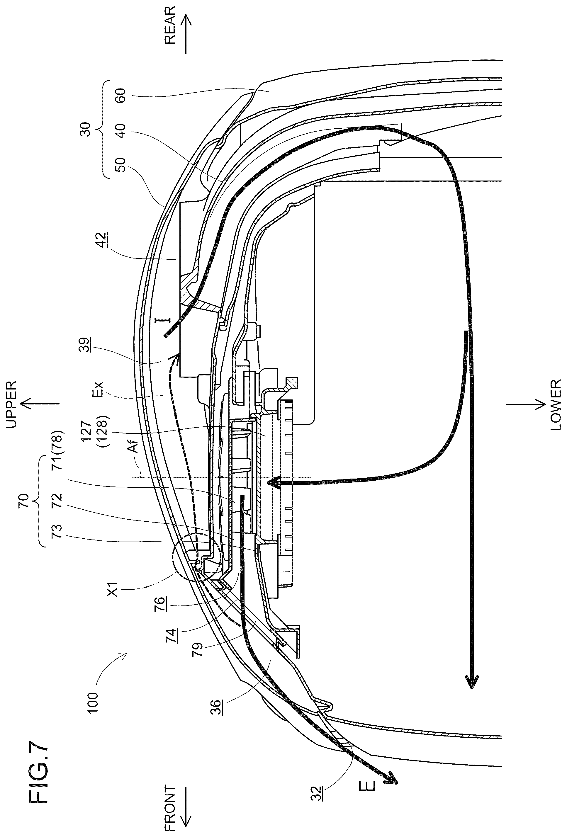 Patent US12576957 Figure 7 – Outboard motor and vessel