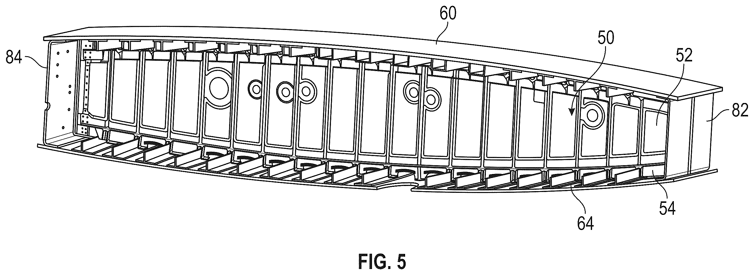 Patent US12576959 Figure 5 – Multipiece ribs for aircraft wing