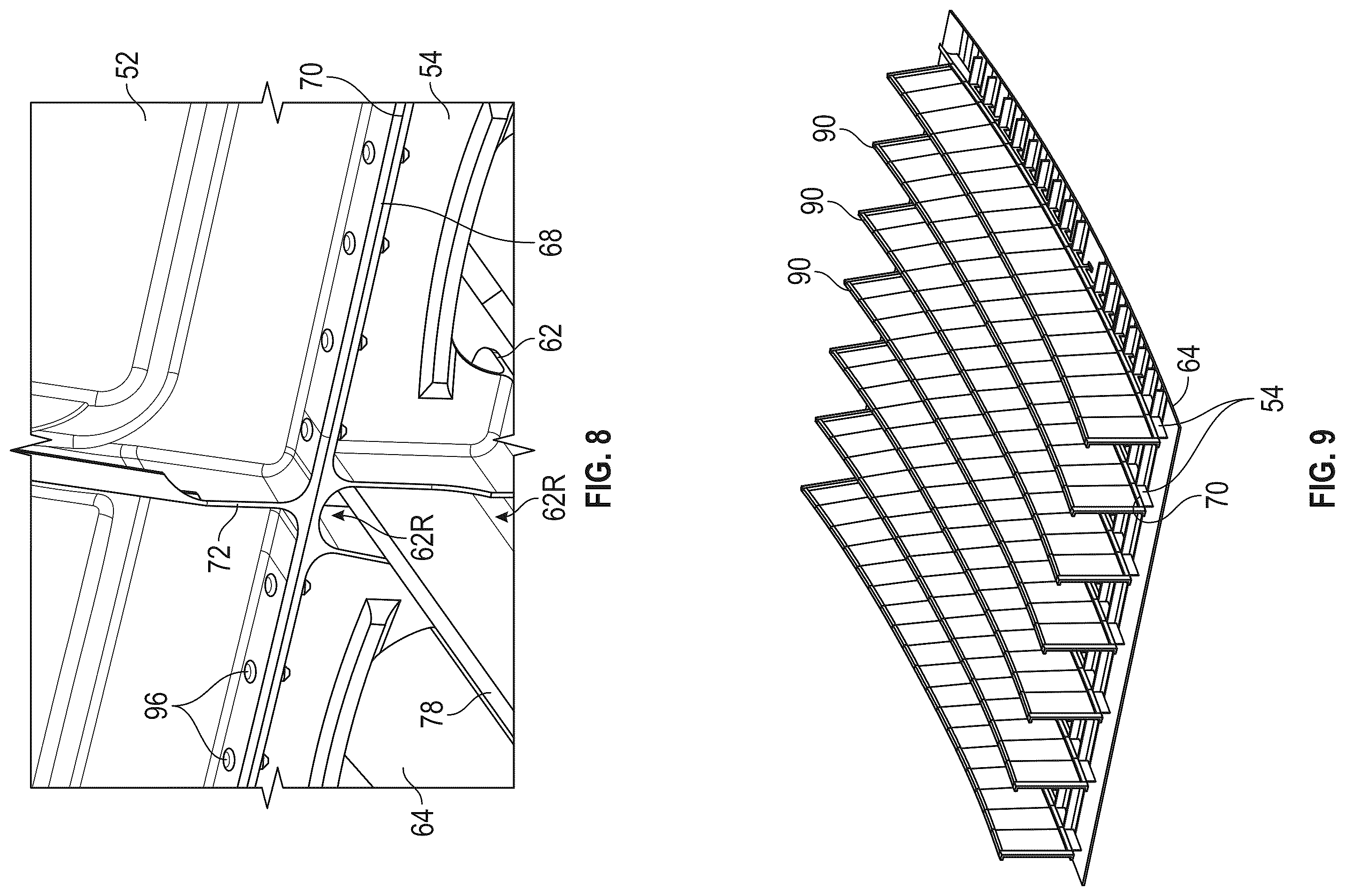 Patent US12576959 Figure 7 – Multipiece ribs for aircraft wing