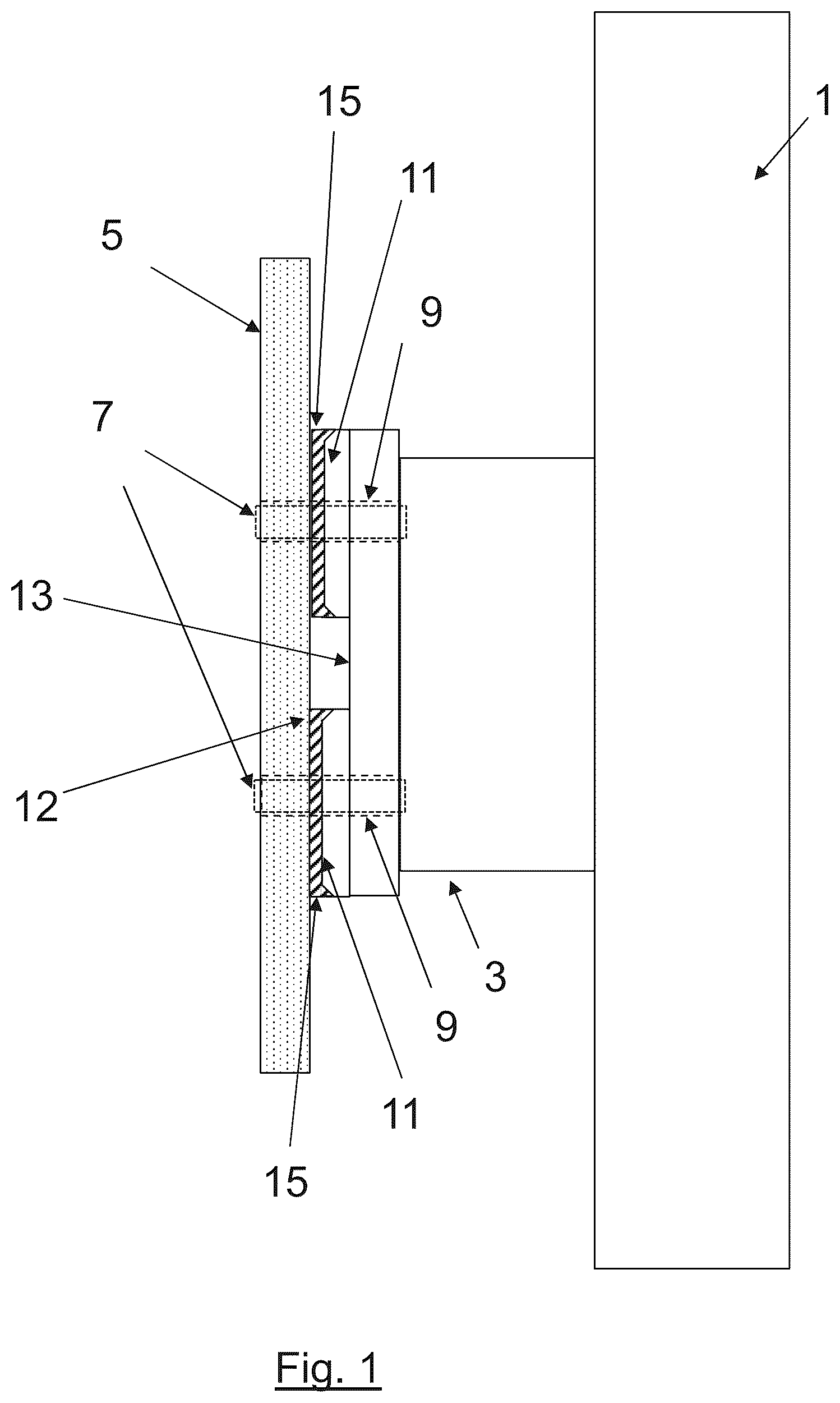 Patent US12576960 Figure 1 – Joint assembly in an aircraft structure