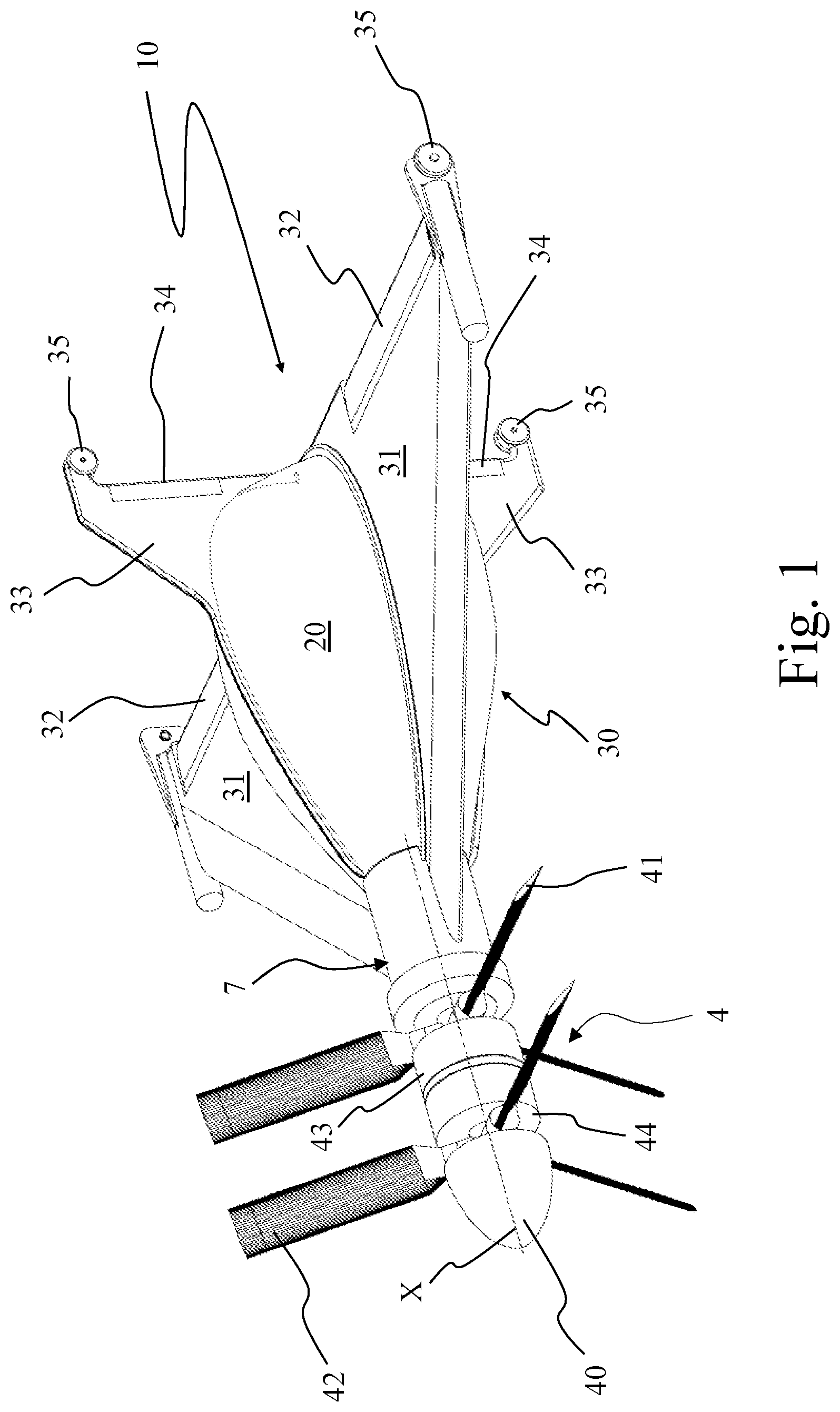Patent US12576965 Figure 1 – Vertical take-off and landing aircraft