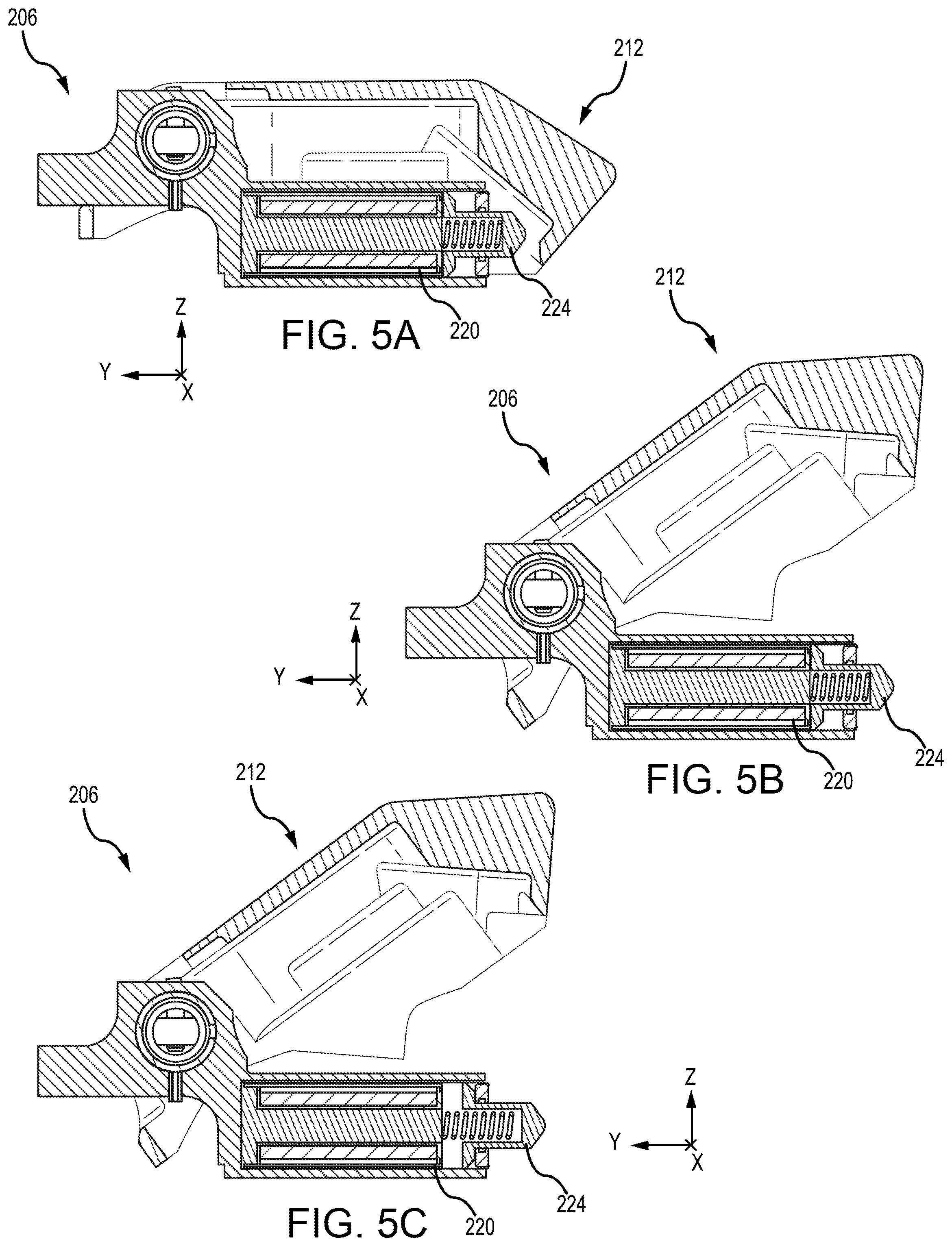 Patent US12576967 Figure 6 – Solenoid actuated semi-automatic auxiliary guide assembly