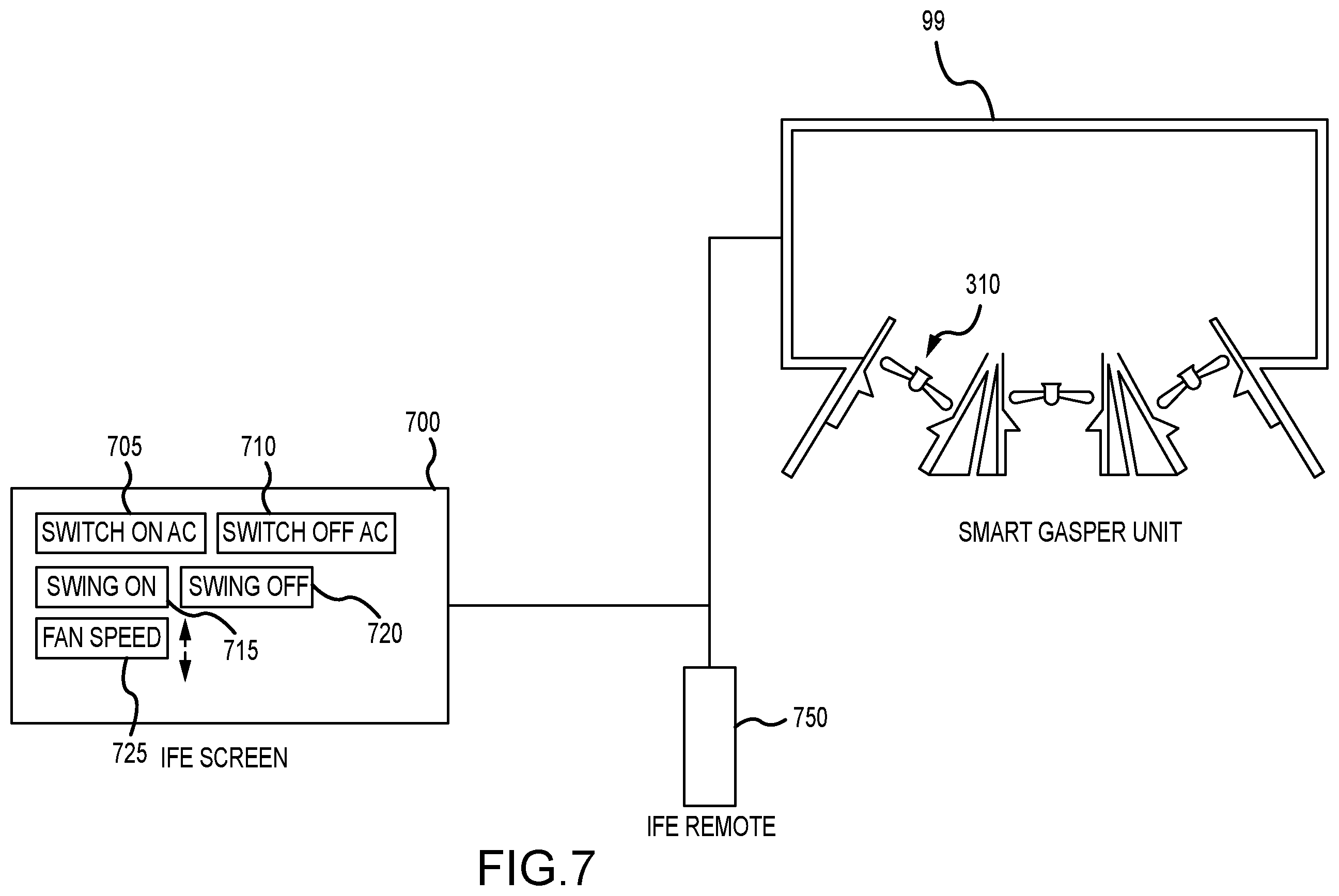 Patent US12576972 Figure 6 – Smart air gasper in the passenger service unit