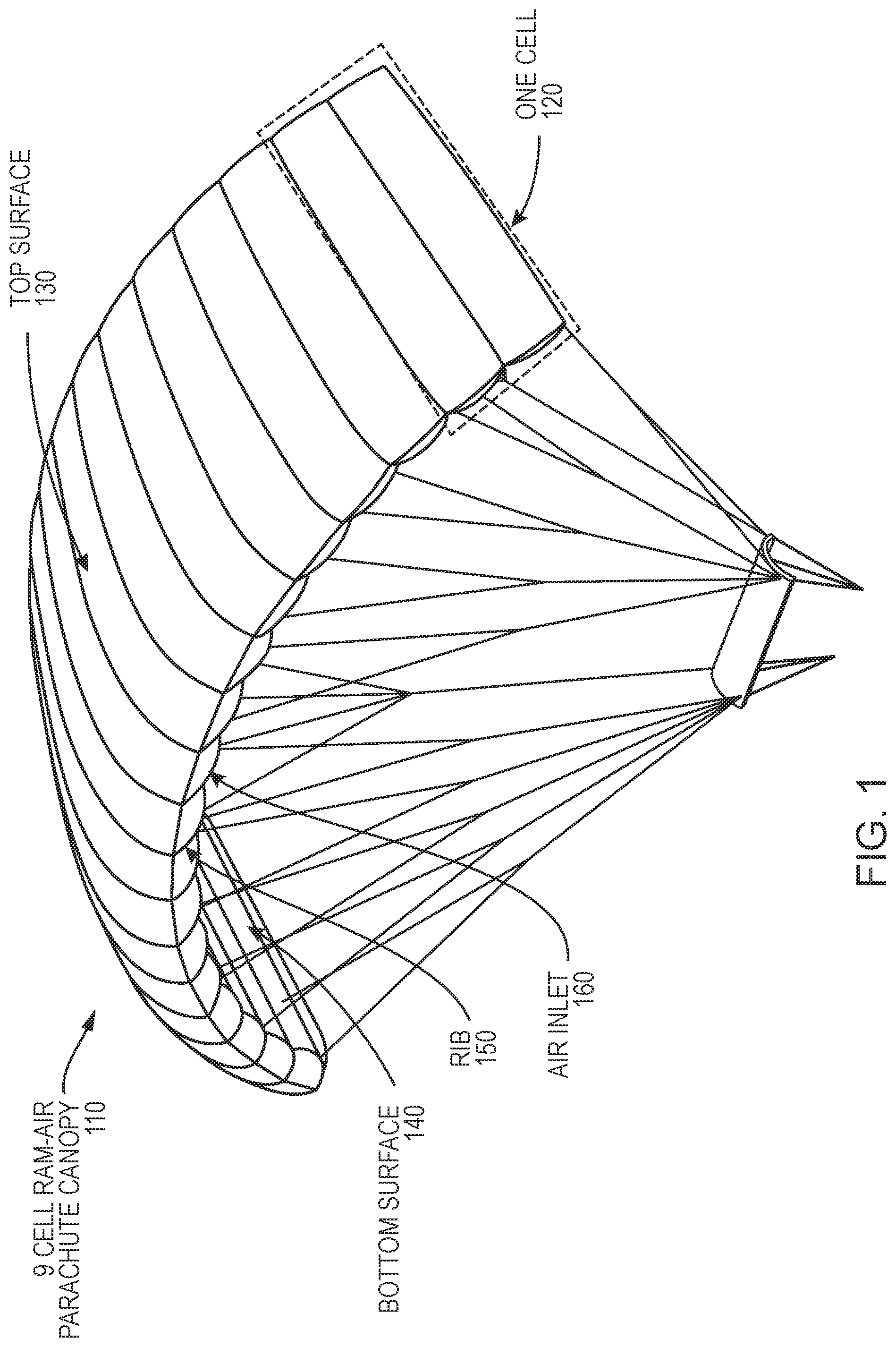 Patent US12576975 — Method, system, and apparatus for a parachute — Figure 1
