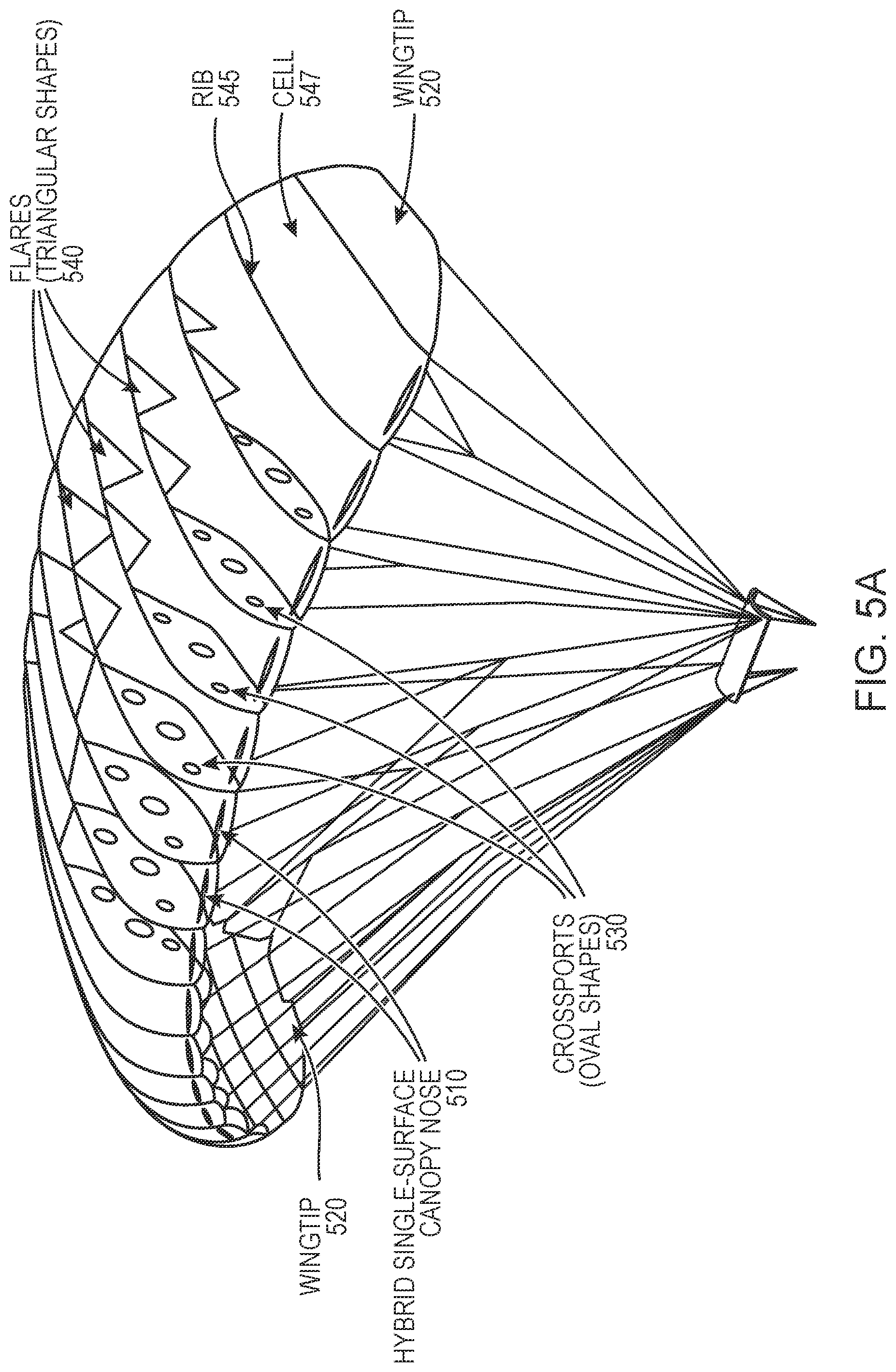 Patent US12576975 Figure 5 – Method, system, and apparatus for a parachute