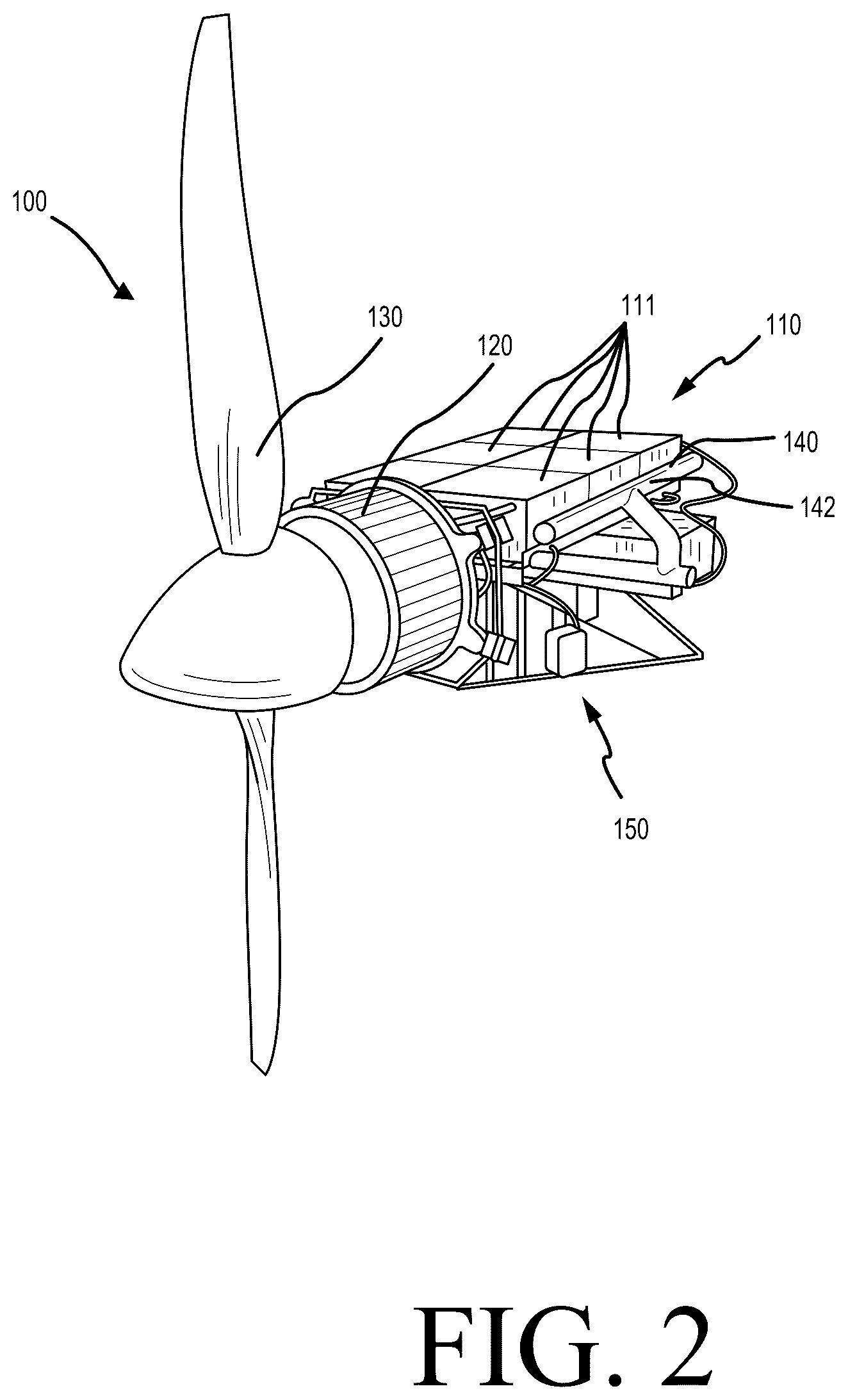 Patent US12576978 Figure 3 – Electrically powered propeller systems including an exhaust system for battery thermal management