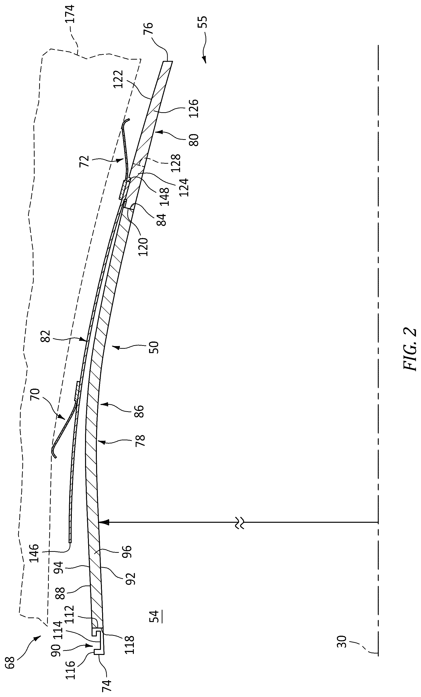 Patent US12576982 Figure 2 – Exhaust nozzle assembly for aircraft propulsion system