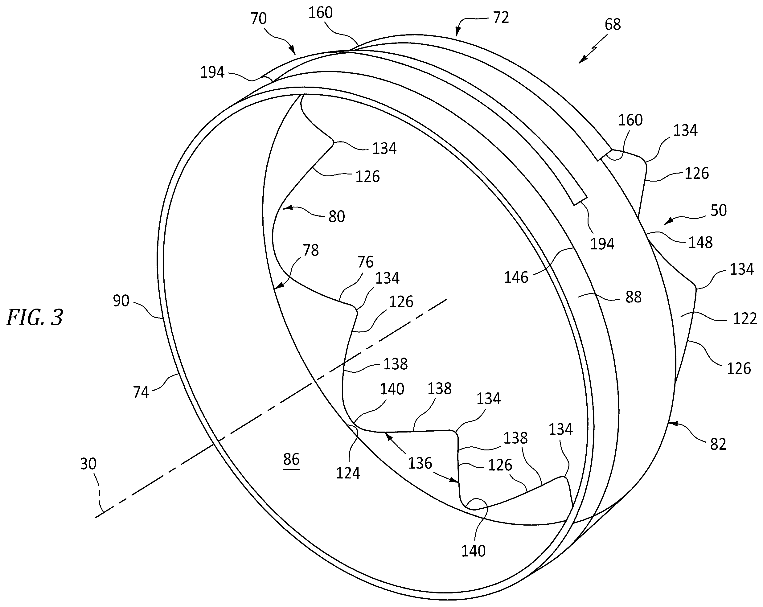 Patent US12576982 Figure 3 – Exhaust nozzle assembly for aircraft propulsion system