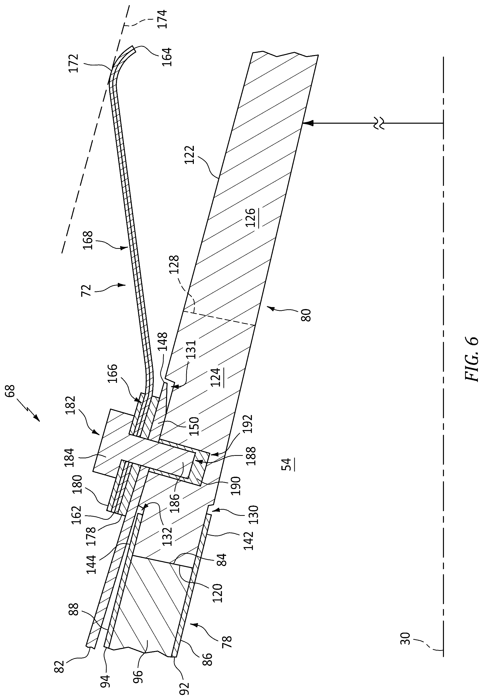 Patent US12576982 Figure 6 – Exhaust nozzle assembly for aircraft propulsion system