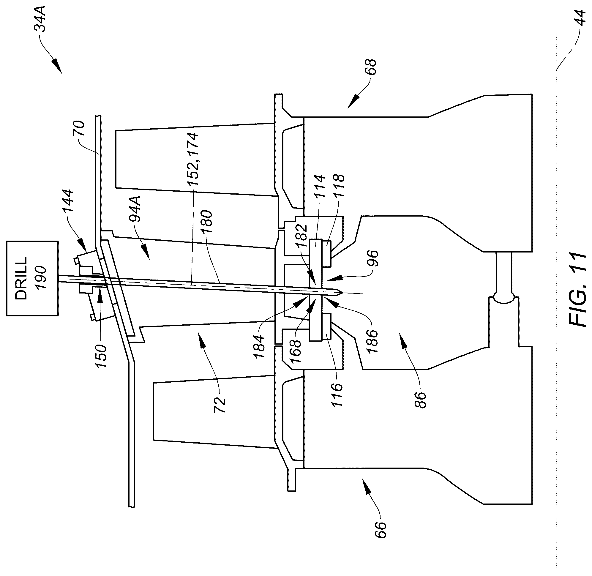 Patent US12576991 Figure 9 – Method for forming an inspection access passage for an aircraft propulsion system