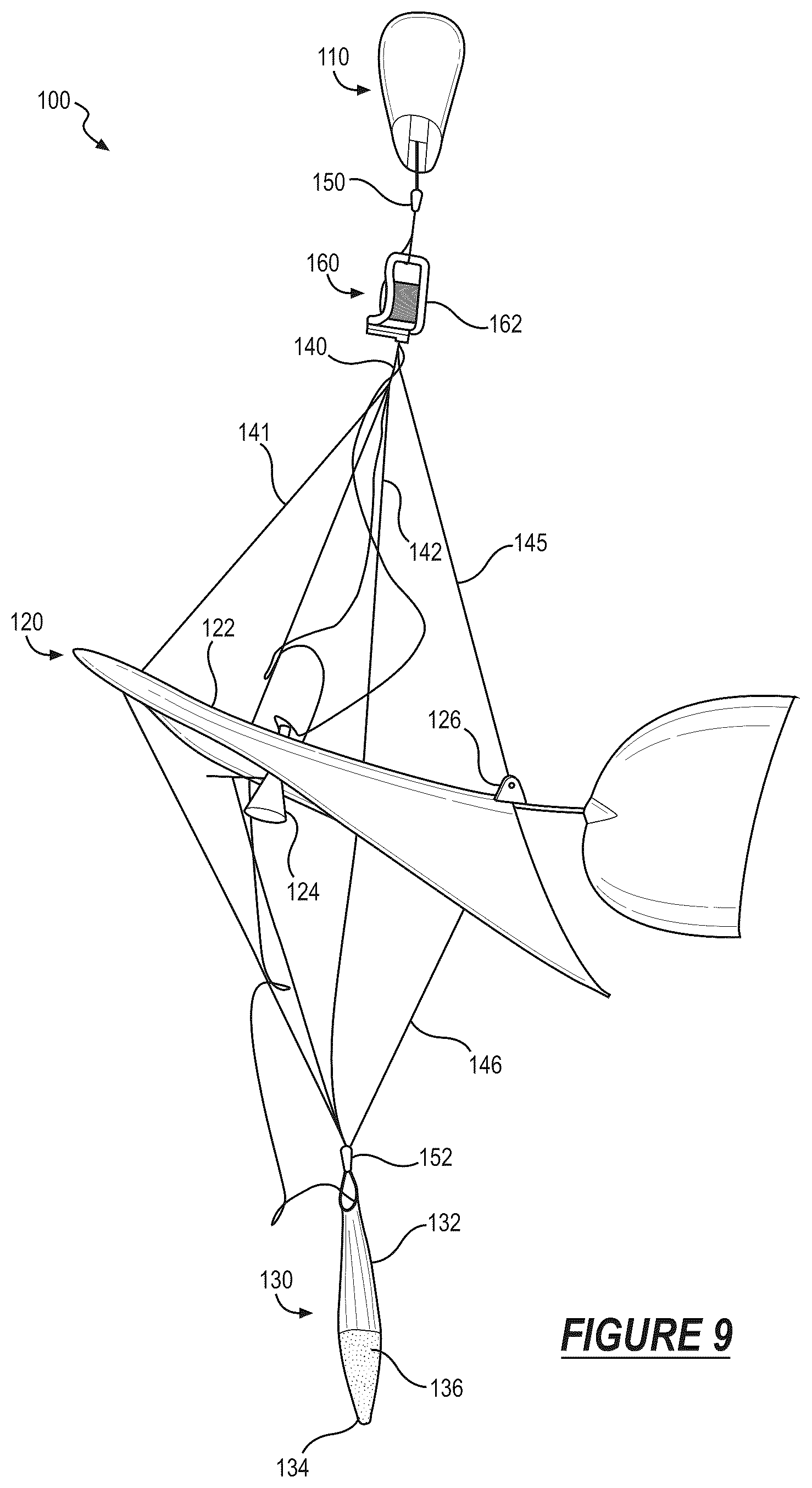 Patent US12576996 Figure 9 – System and method for generating aerodynamic lift from wind shear at a system