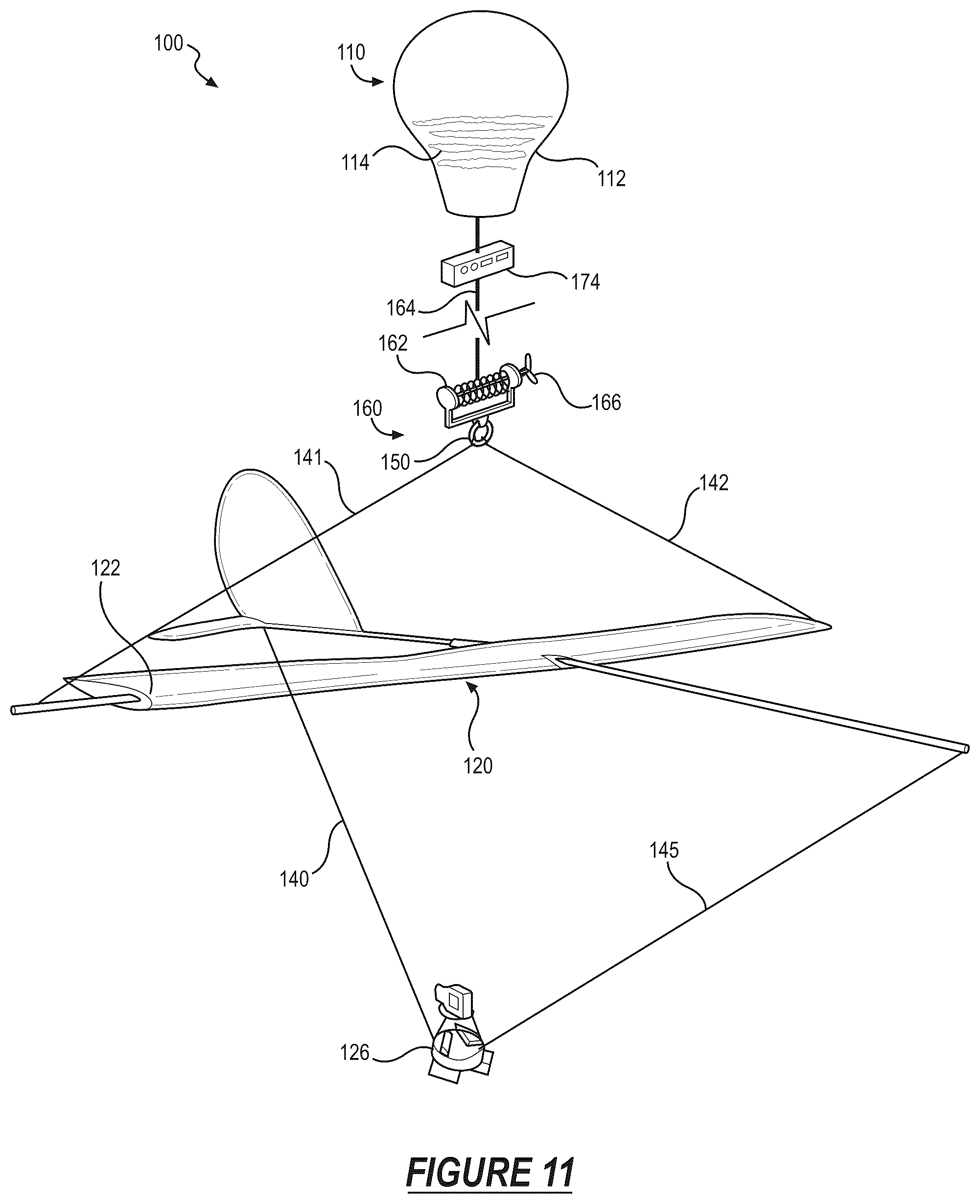Patent US12576996 Figure 11 – System and method for generating aerodynamic lift from wind shear at a system