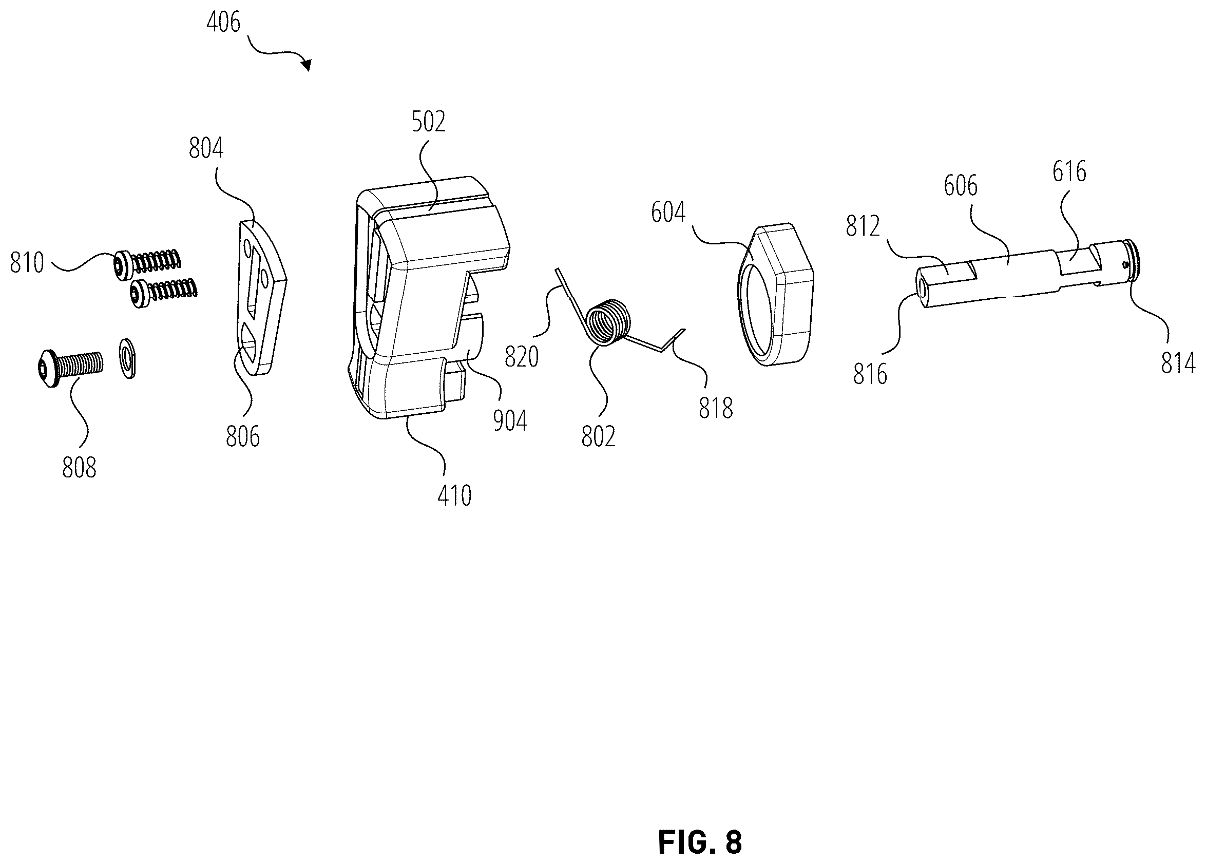 Patent US12576997 Figure 7 – Drone arm folding/locking mechanism