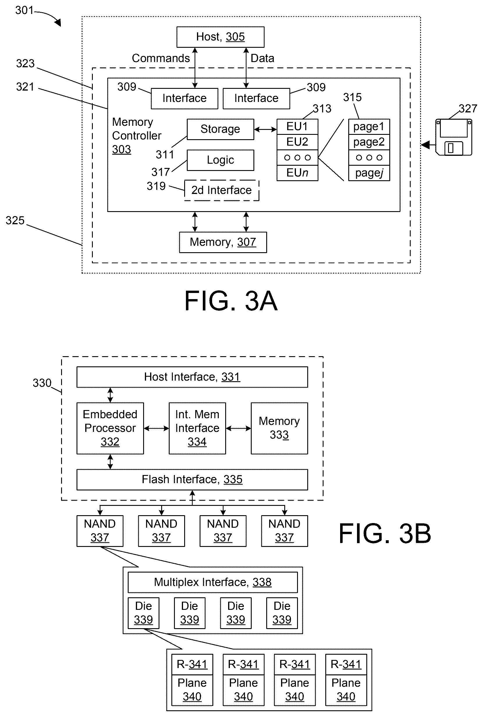 Patent US12579062 Figure 3 – Storage device with erase unit level address mapping