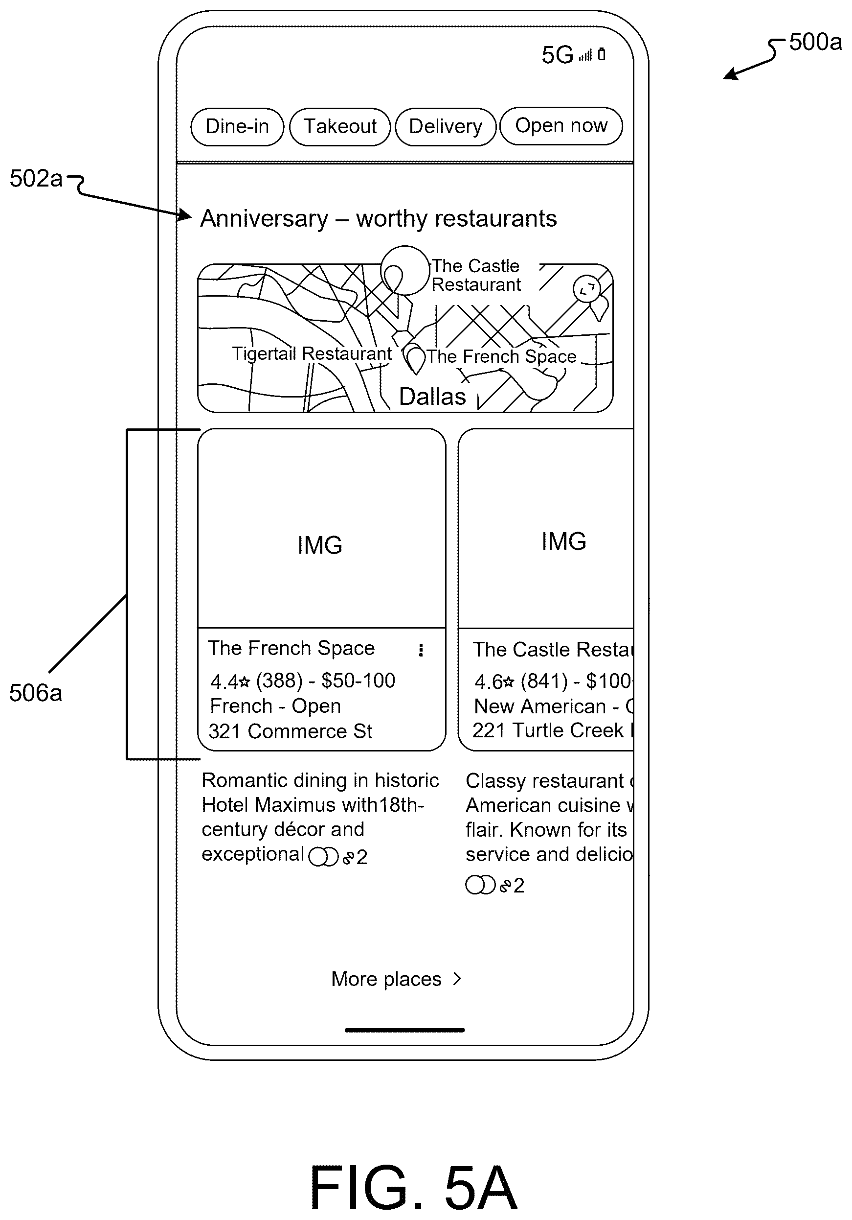 Patent US12579158 Figure 5 – Dynamic organization of search results
