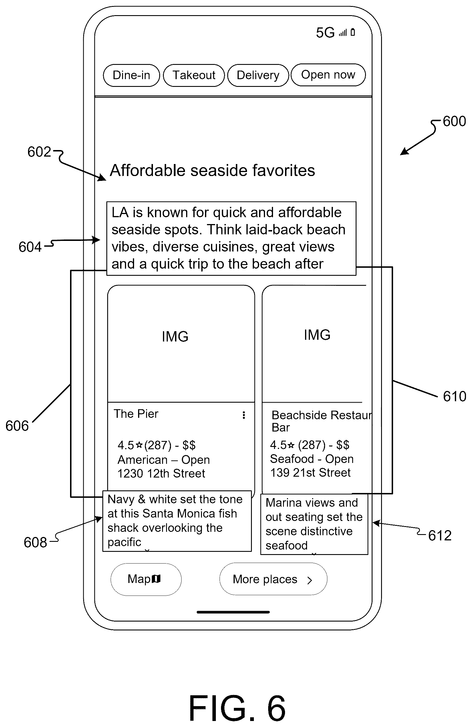 Patent US12579158 Figure 8 – Dynamic organization of search results