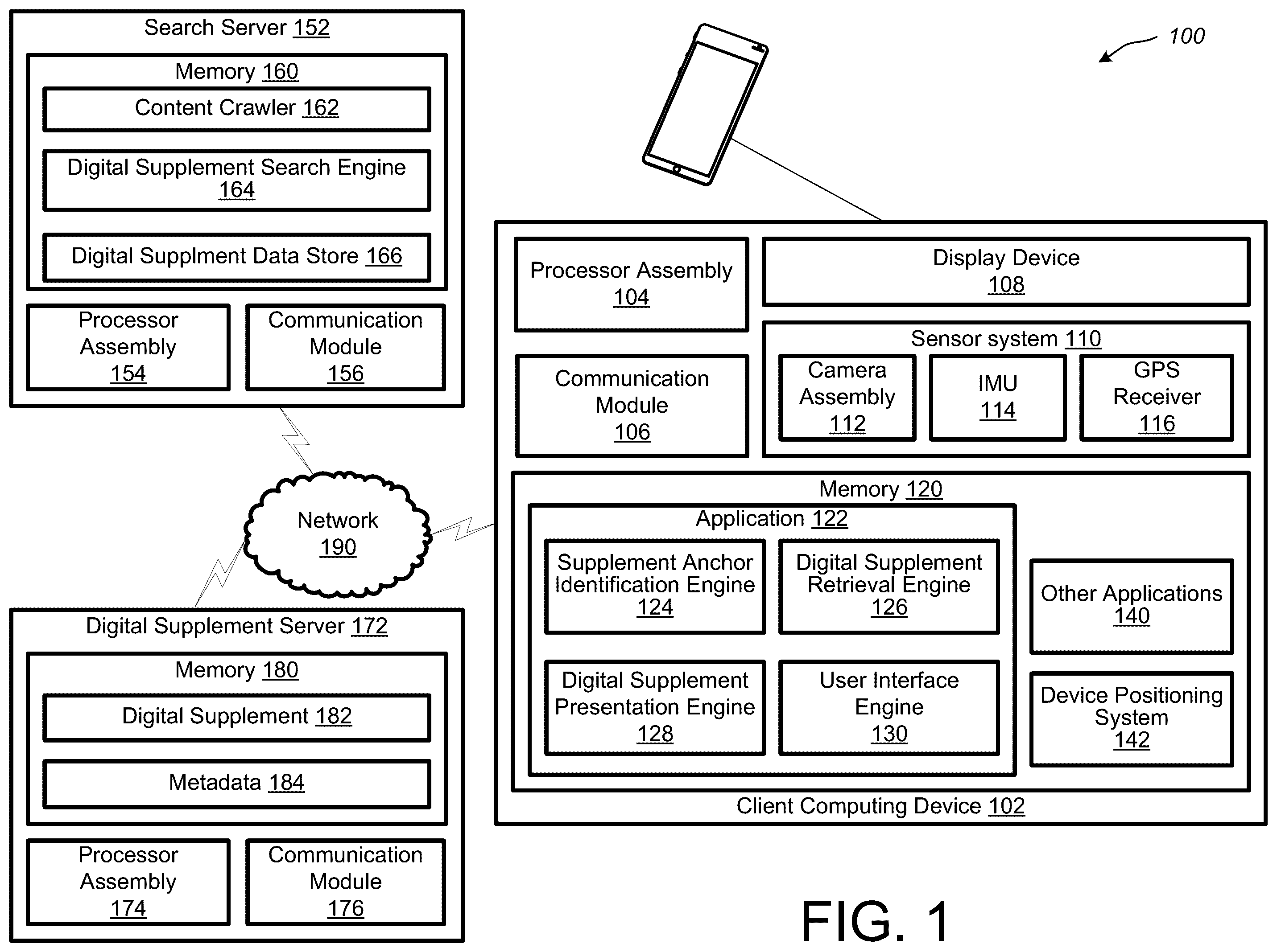 Patent US12579194 Figure 1 – Digital supplement association and retrieval for visual search