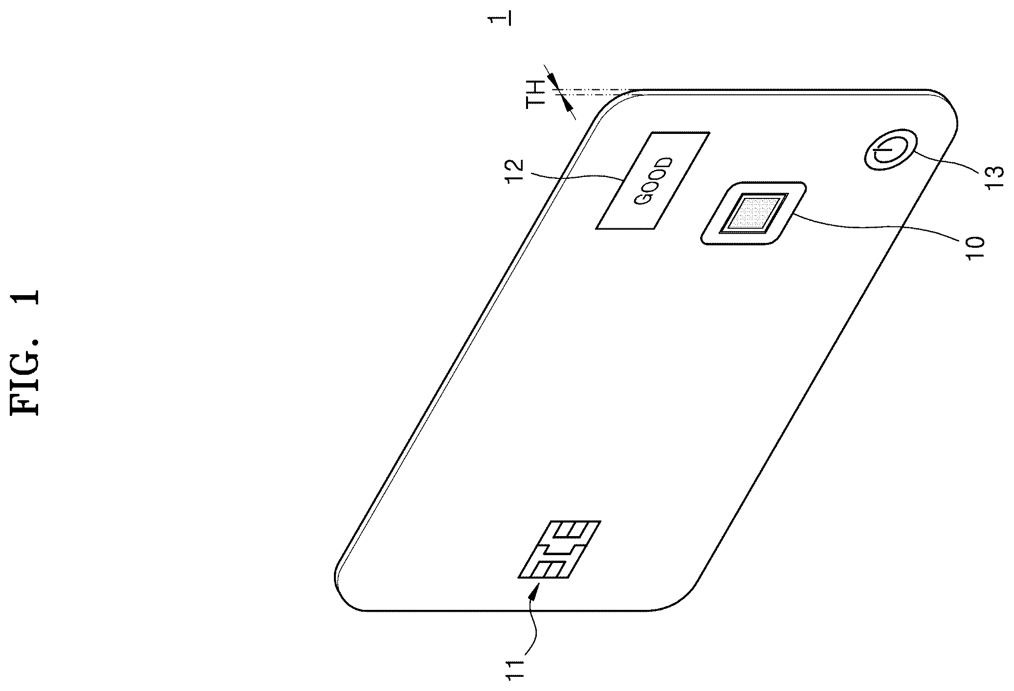 Patent US12579398 Figure 1 – Fingerprint sensor package and smart card including the same