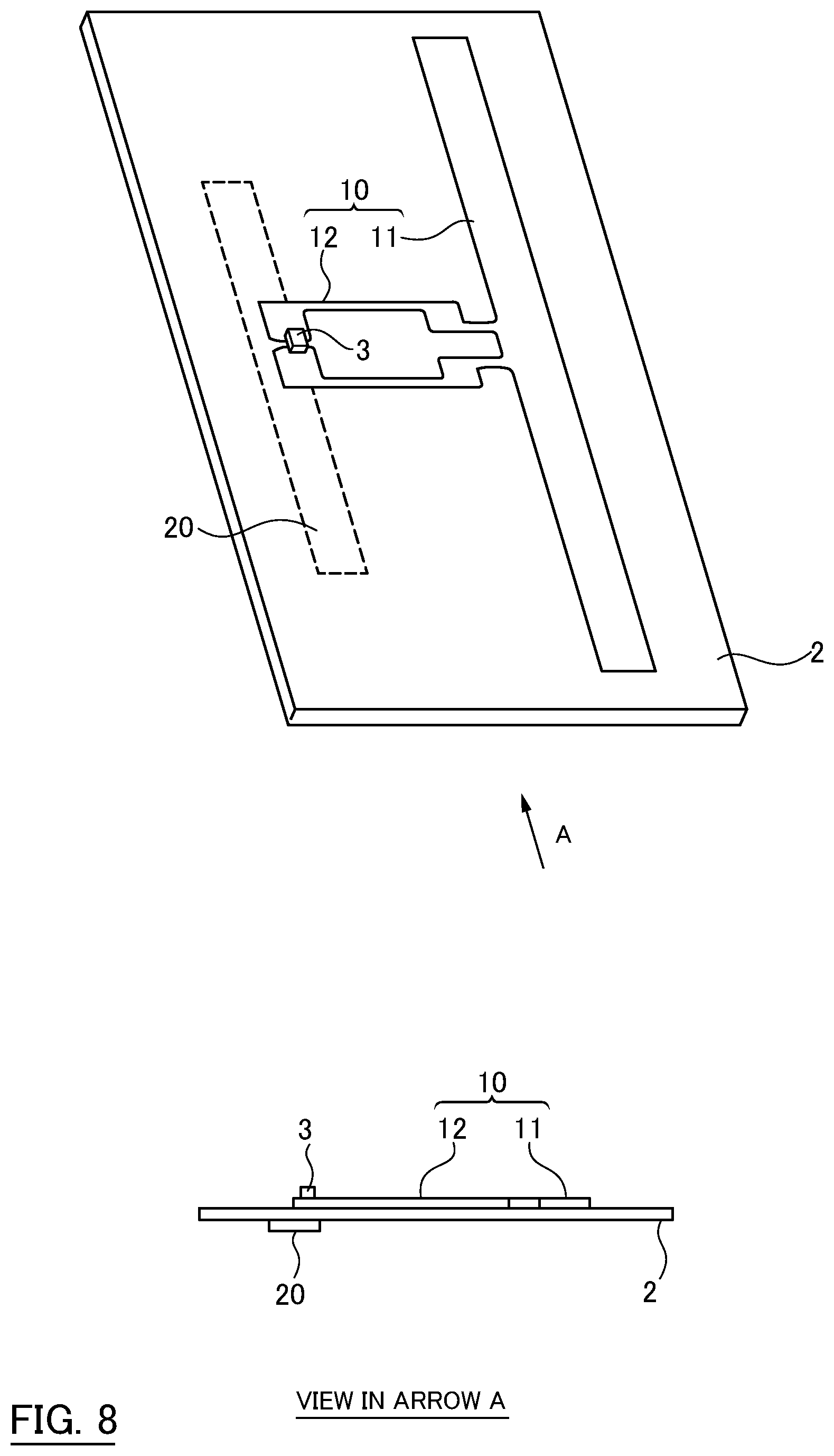 Patent US12579403 Figure 8 – Antenna pattern and RFID inlay