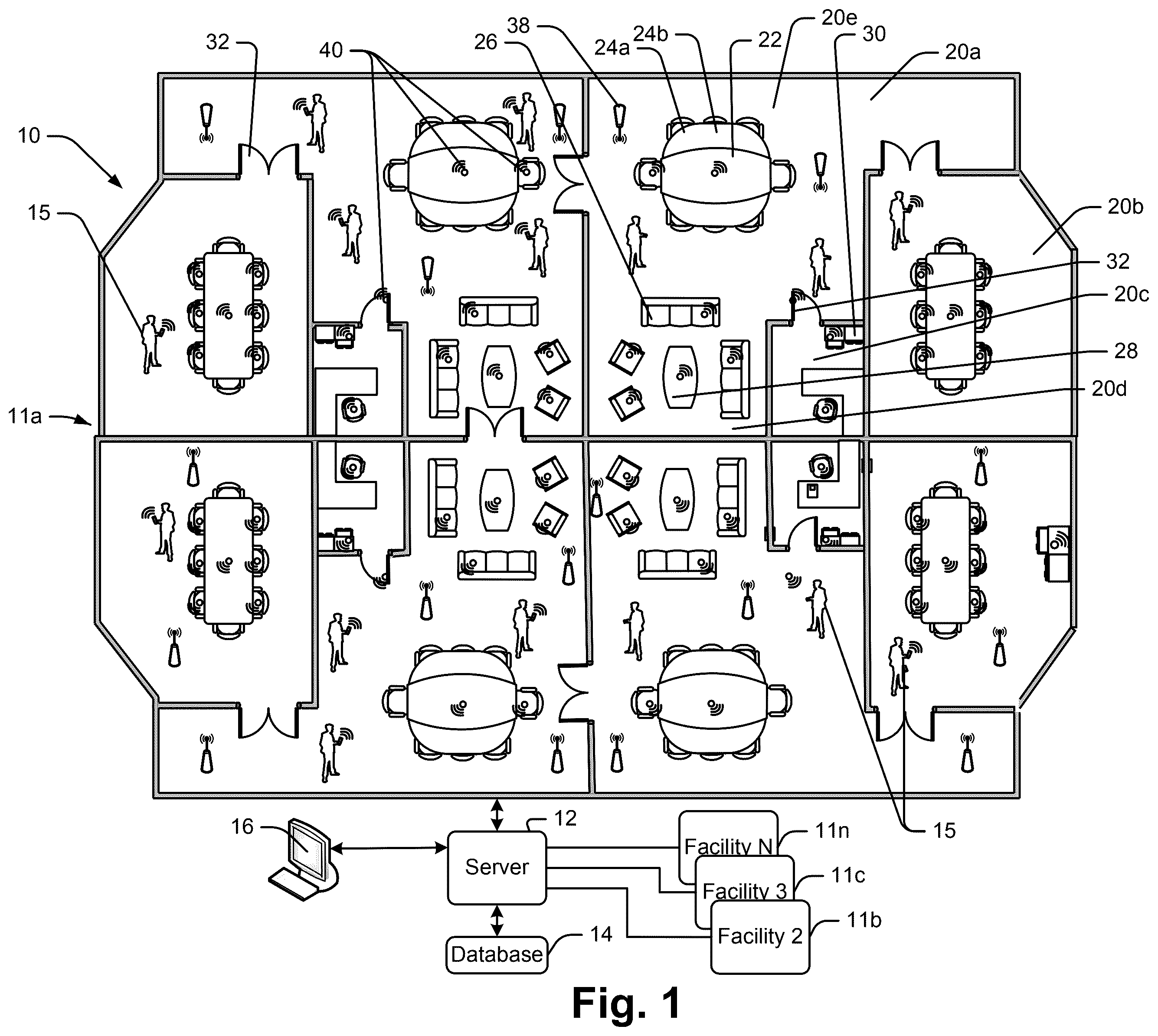 Patent US12579489 Figure 1 – Method and system for facilitating collaboration sessions