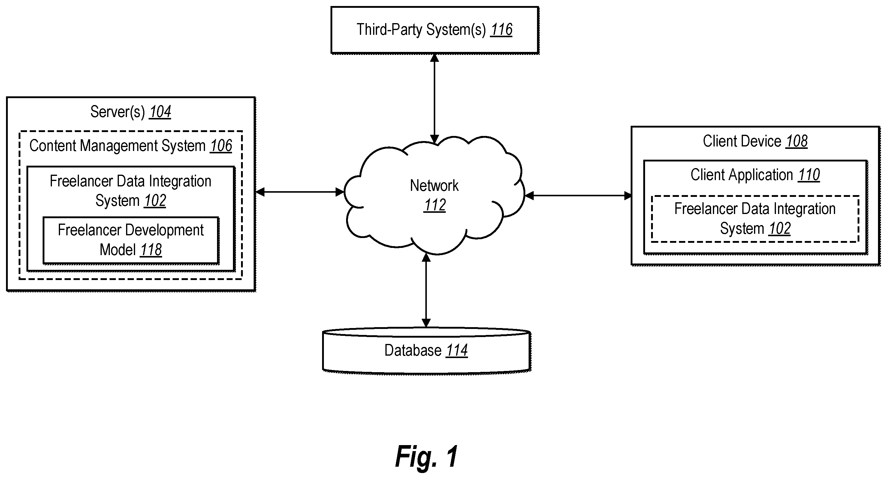Patent US12579490 Figure 1 – Generating suggestions within a data integration system