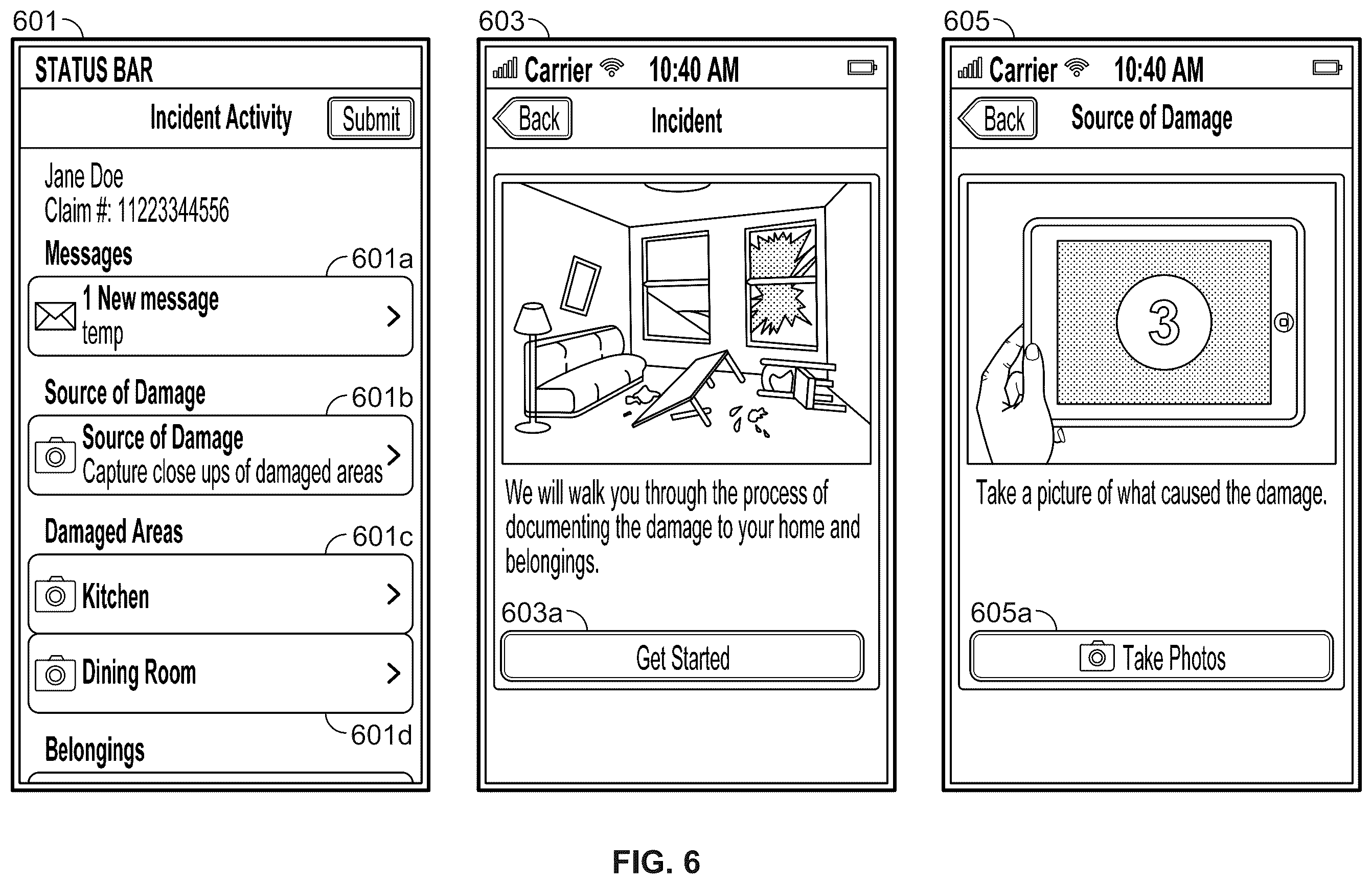 Patent US12579579 Figure 6 – Communication schemes for property claims adjustments