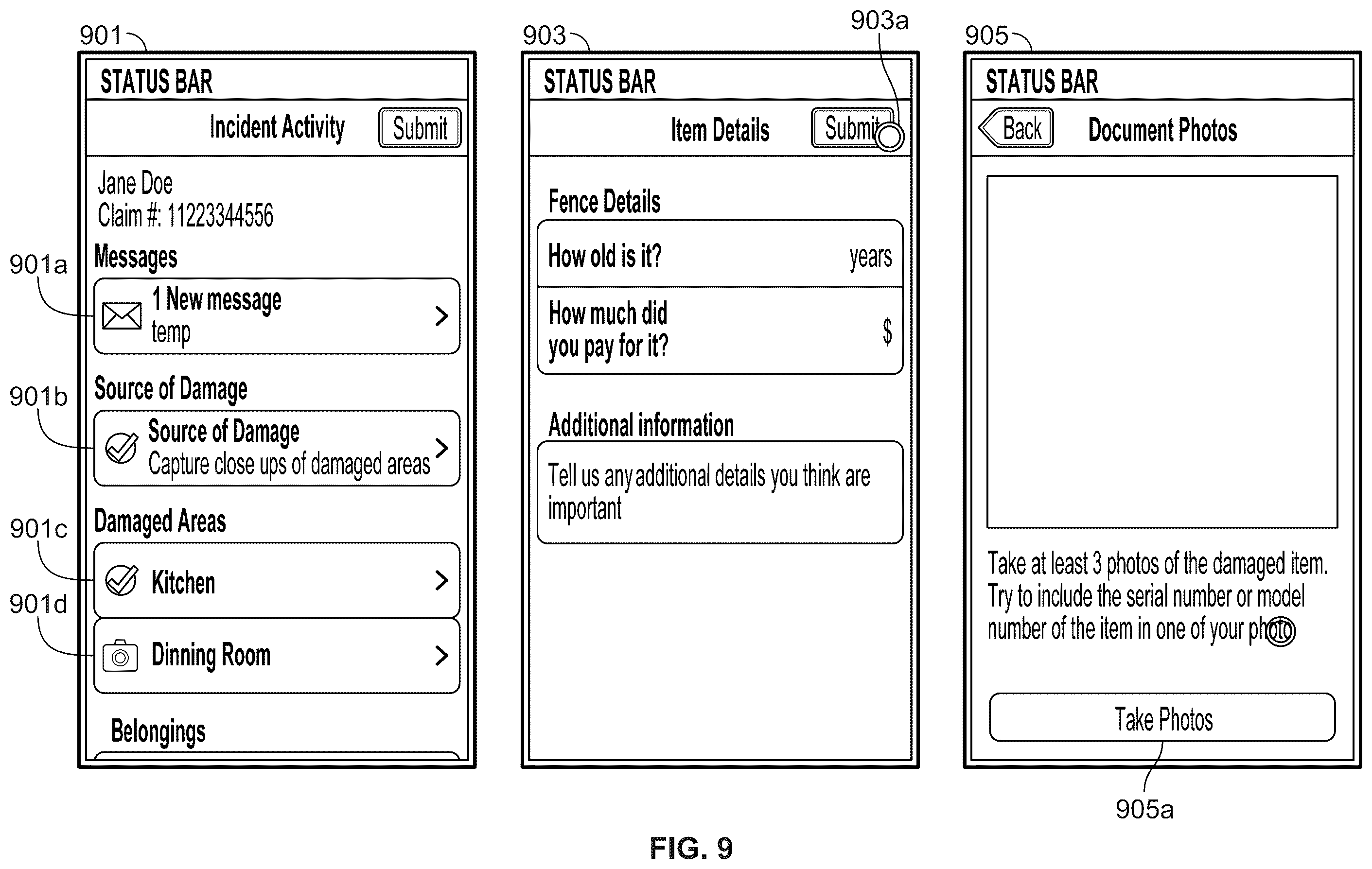 Patent US12579579 Figure 9 – Communication schemes for property claims adjustments
