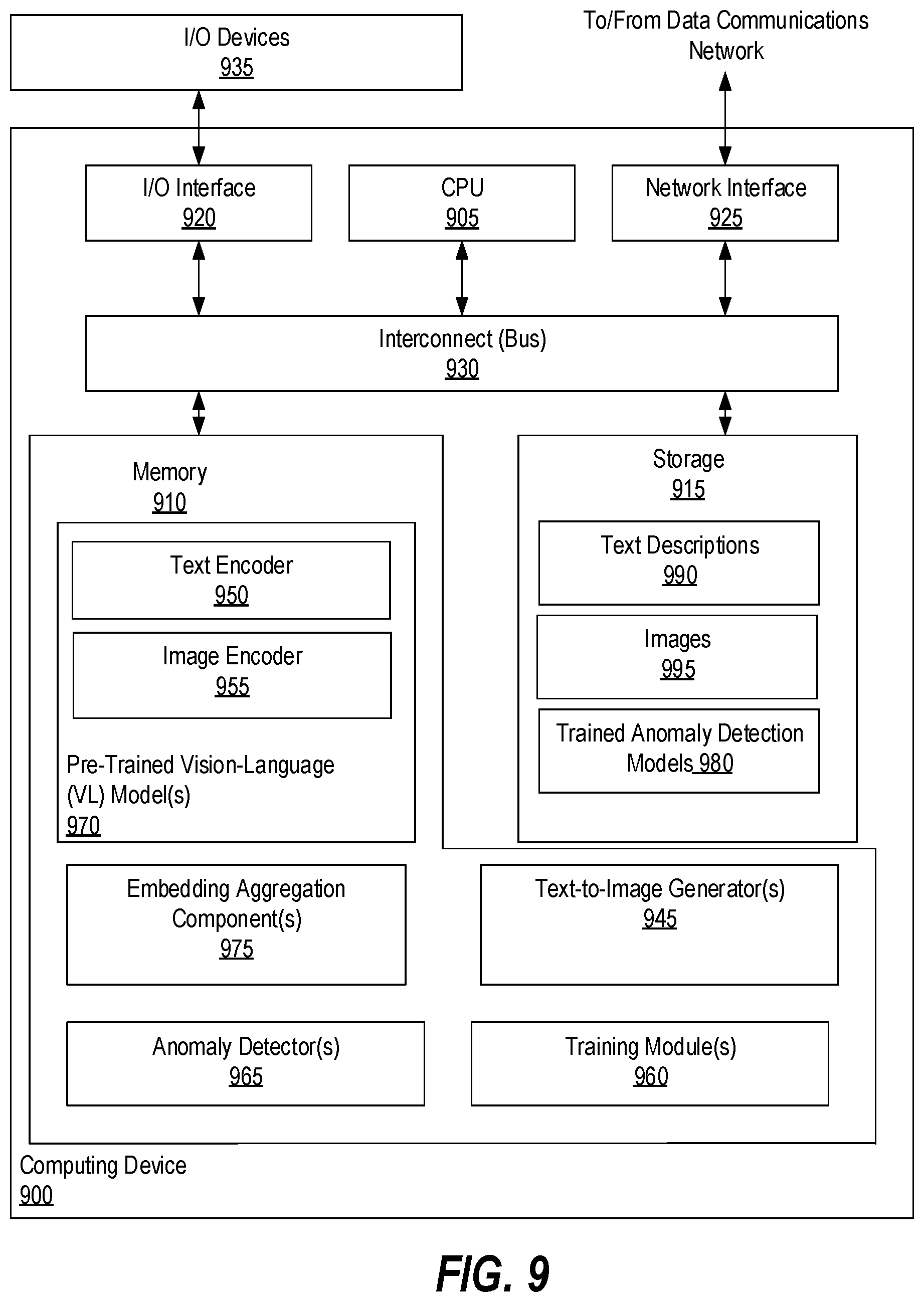 Patent US12579626 Figure 9 – Text-based image anomaly detection