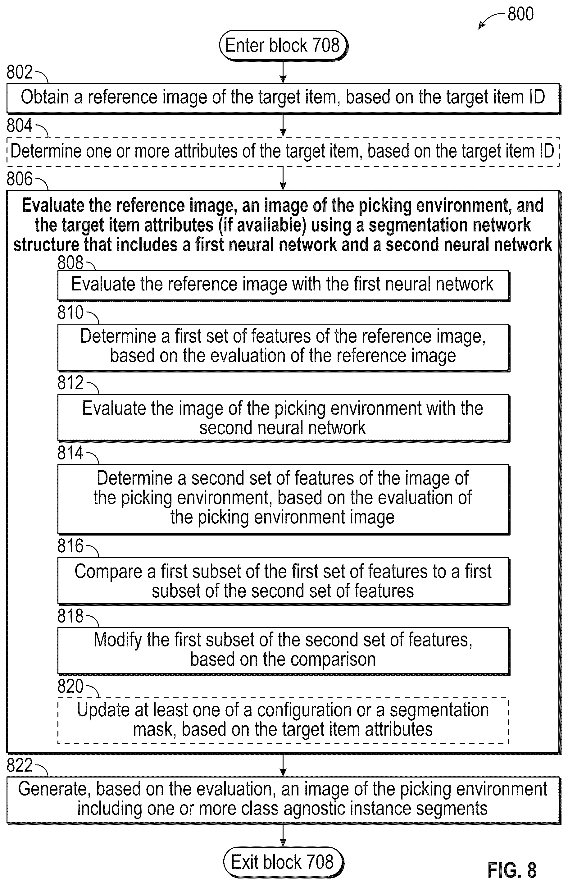 Patent US12579652 Figure 10 – Safe and robust robotic picking of items based on reference image and item attributes