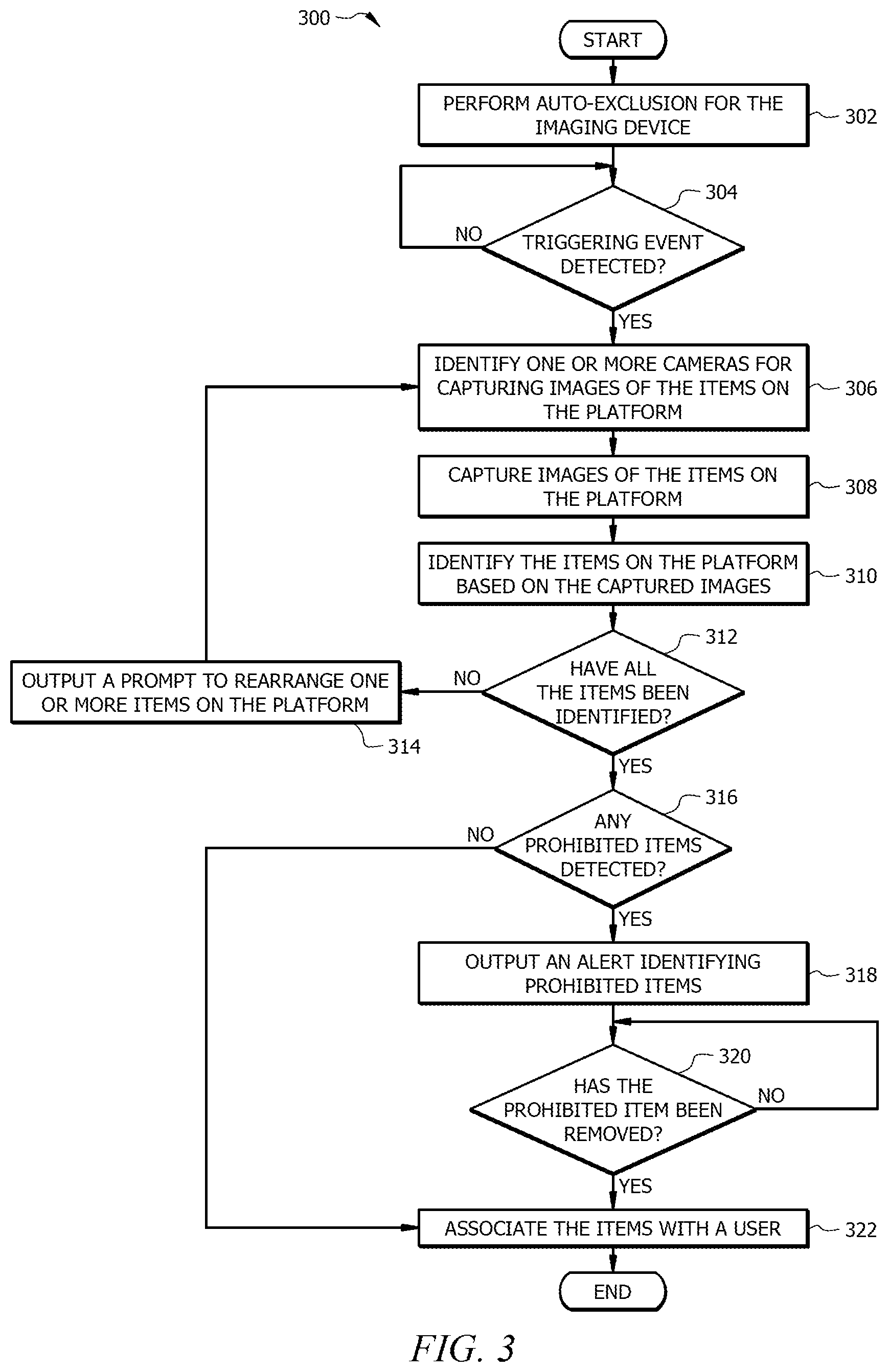 Patent US12579665 Figure 5 – System and method for identifying moved items on a platform during item identification