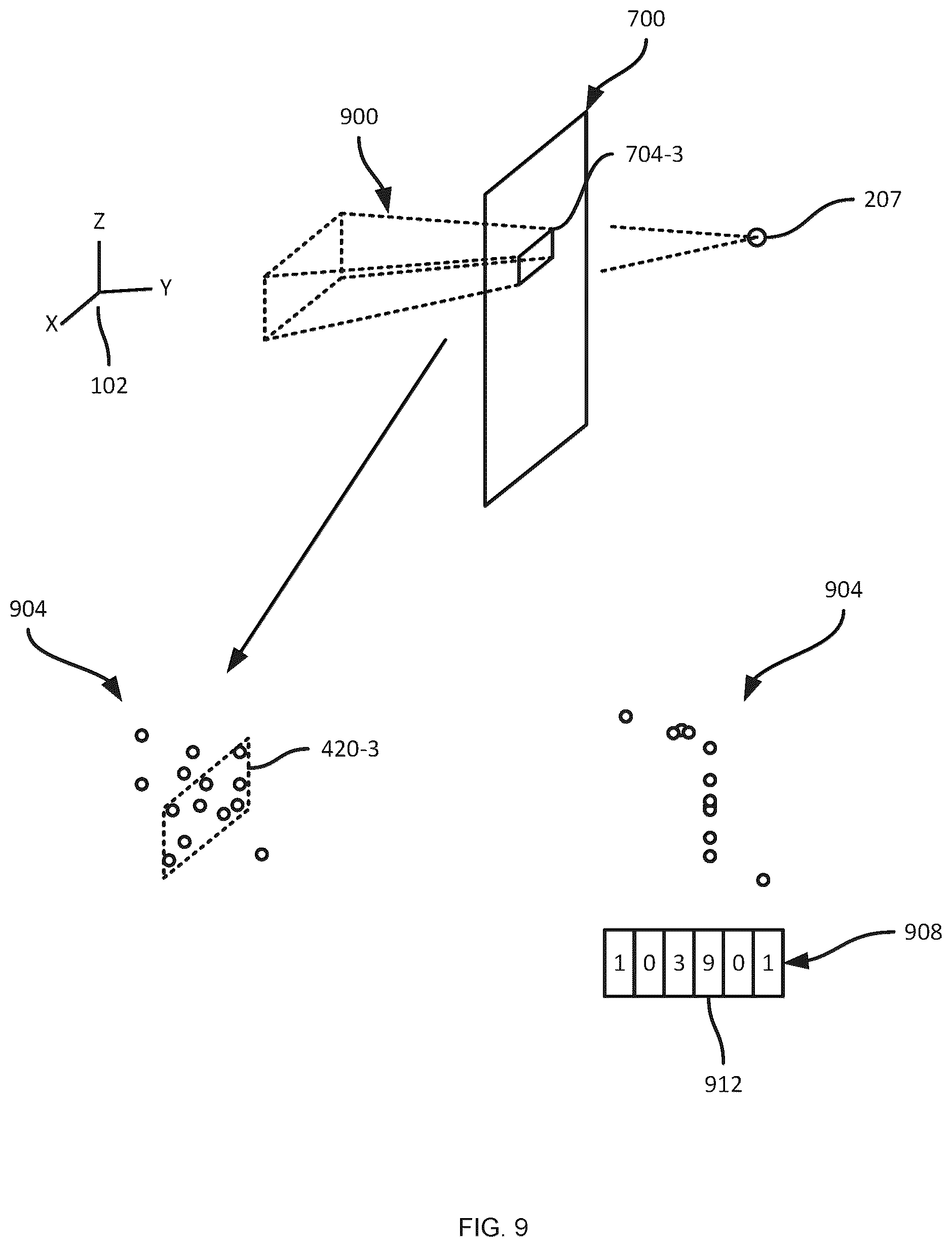Patent US12579686 Figure 9 – Mixed depth object detection