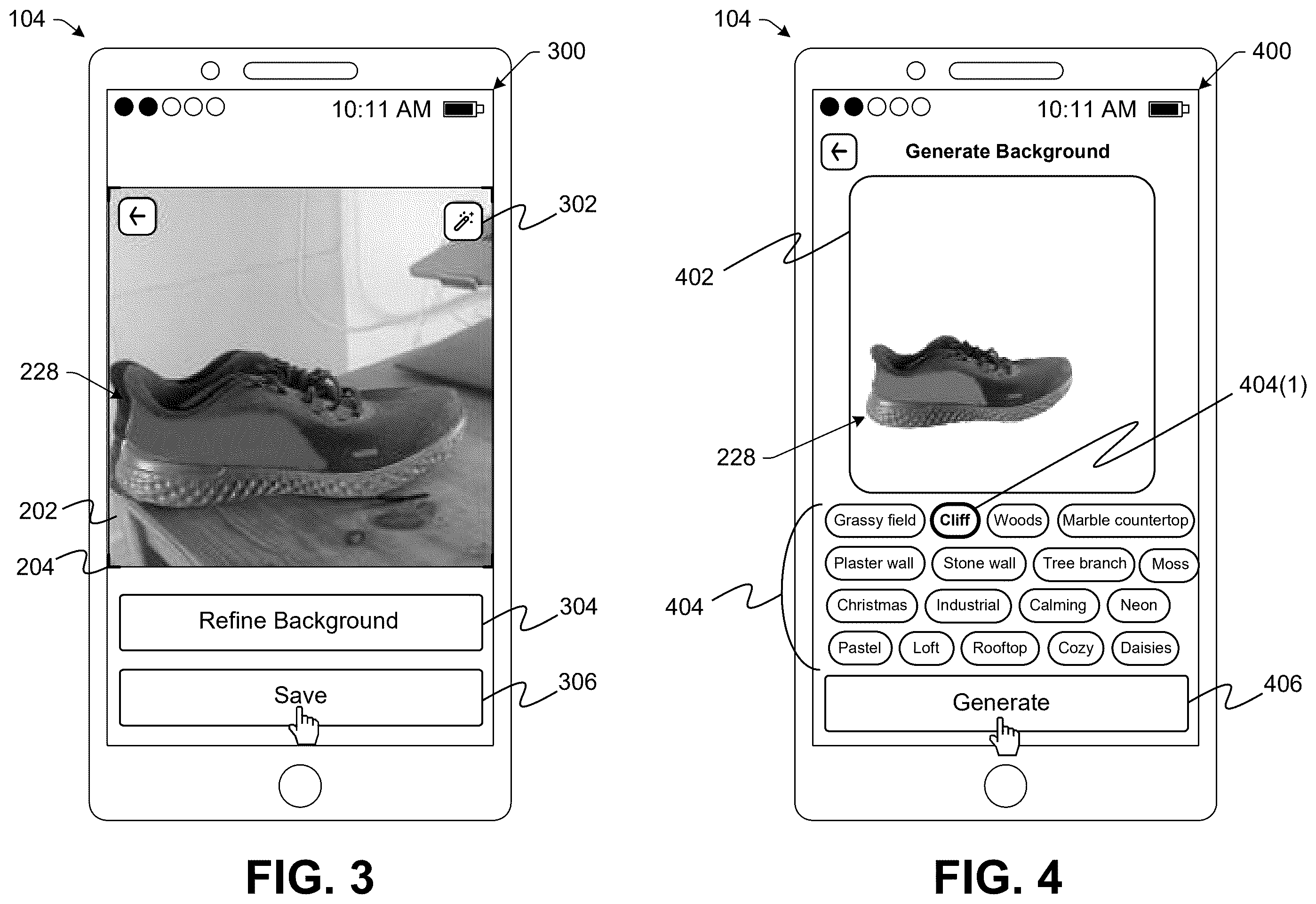Patent US12579703 Figure 3 – Artificial intelligence-generated backgrounds