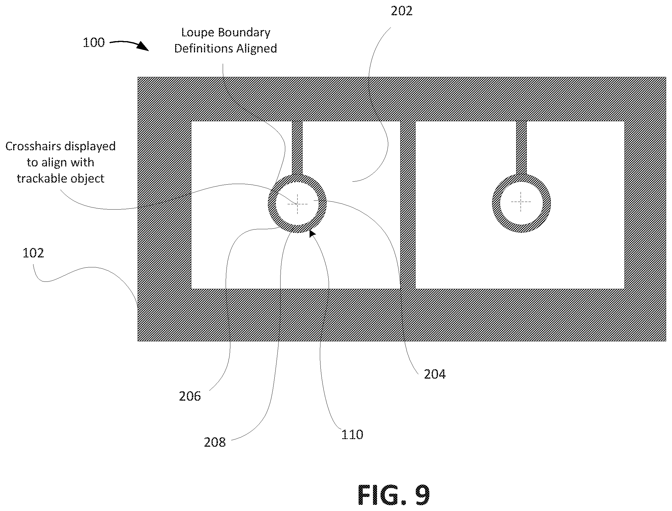 Patent US12579755 Figure 9 – Overlaying augmented reality (AR) content within an AR headset coupled to a magnifying loupe