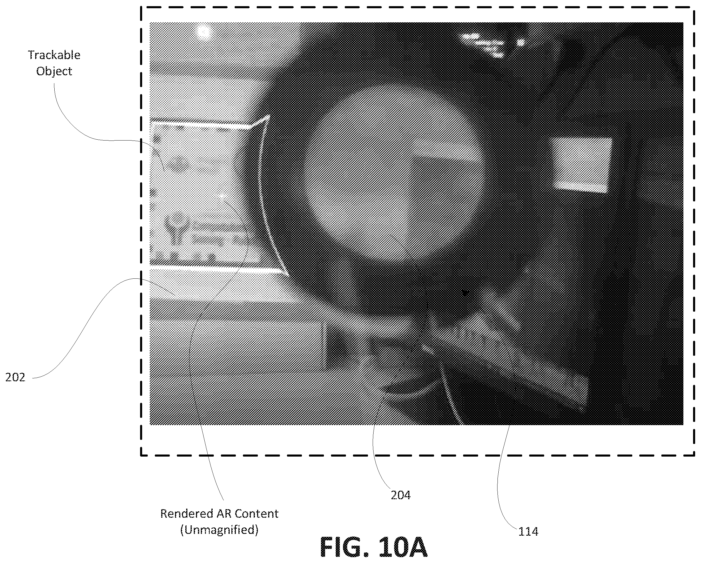 Patent US12579755 Figure 10 – Overlaying augmented reality (AR) content within an AR headset coupled to a magnifying loupe