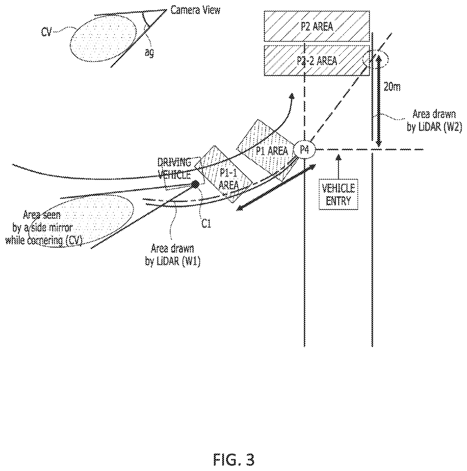 Patent US12579817 Figure 3 – Vehicle control device and control method thereof for camera view control based on surrounding environment information