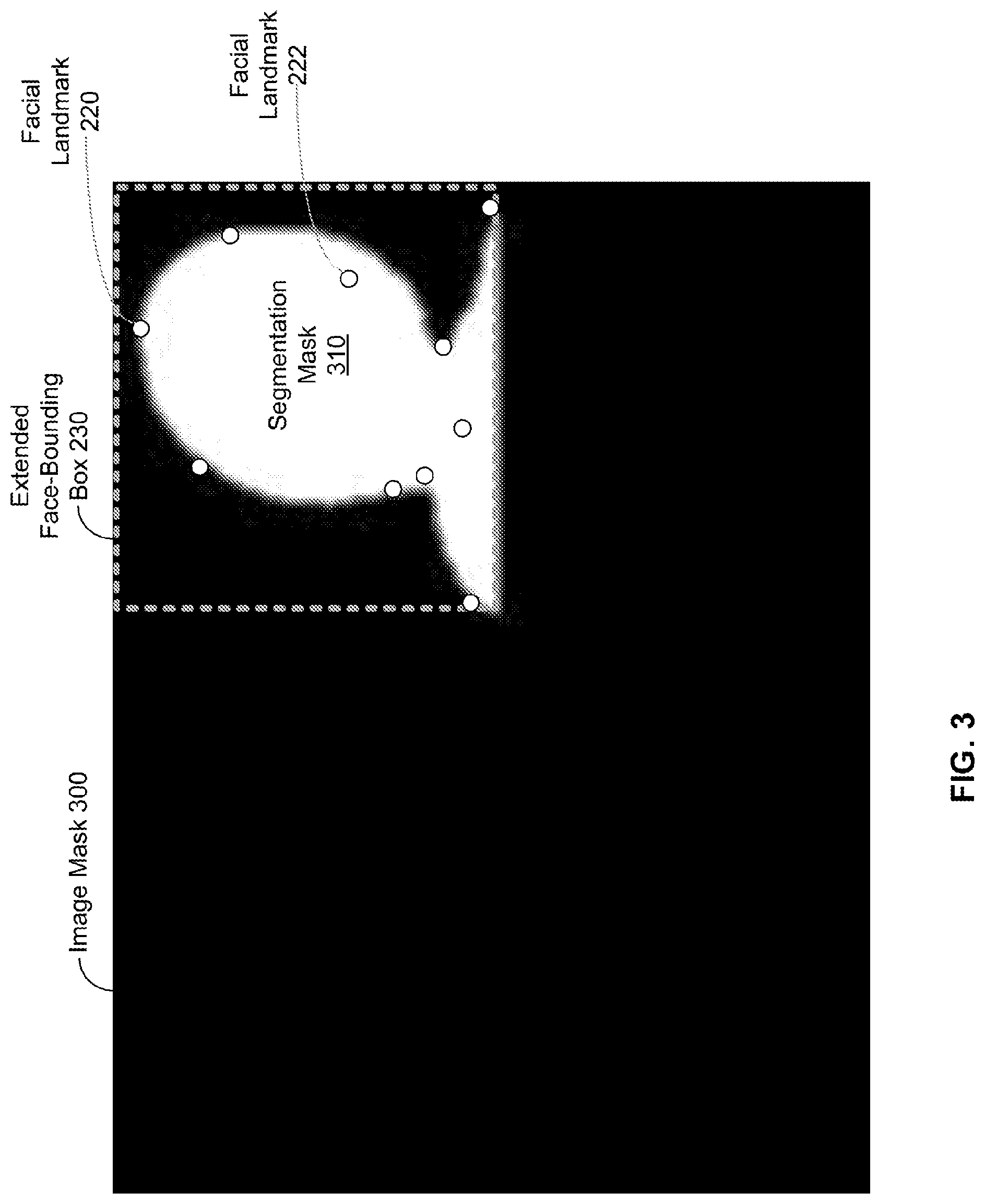 Patent US12579838 Figure 3 – Perspective distortion correction on faces
