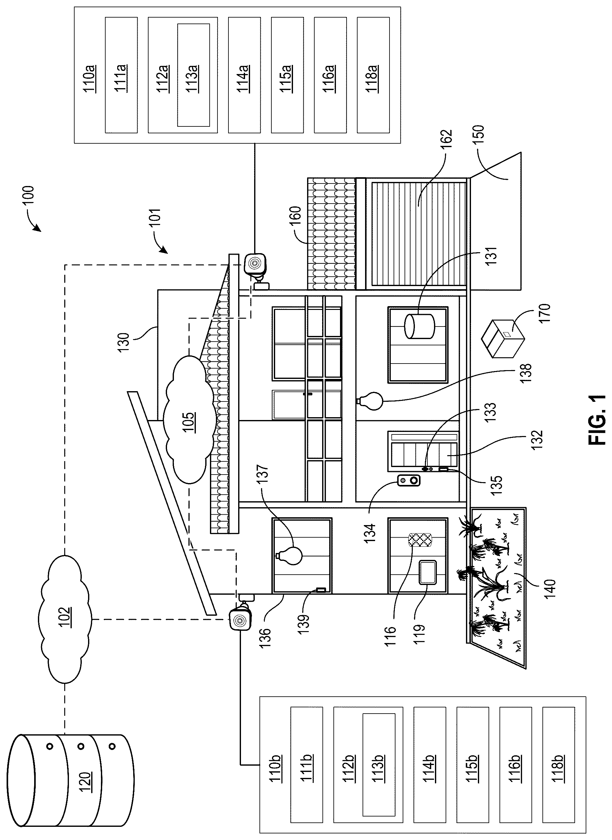 Patent US12579854 Figure 1 – Lock system with integrated sensors for translatable structure