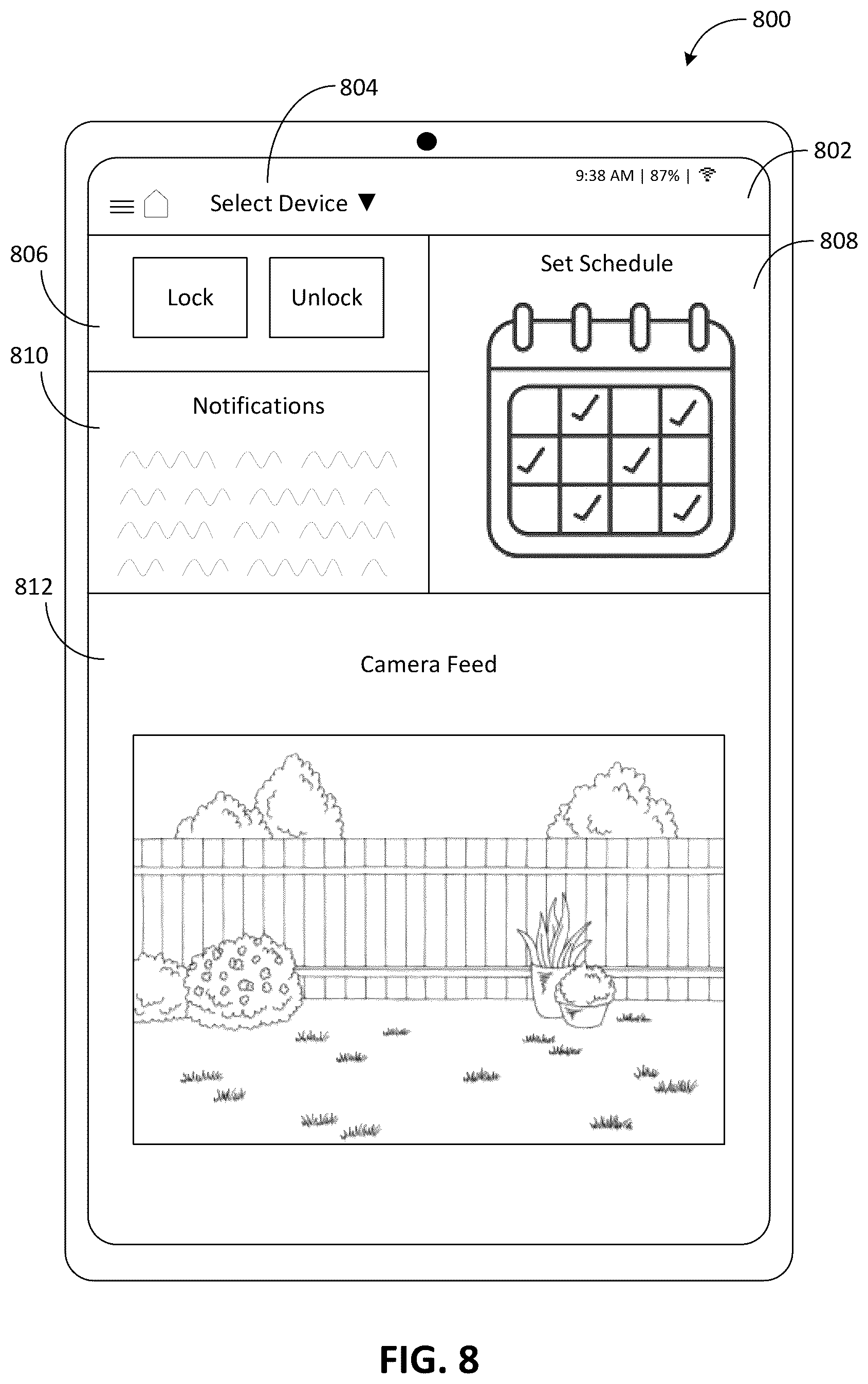 Patent US12579854 Figure 8 – Lock system with integrated sensors for translatable structure