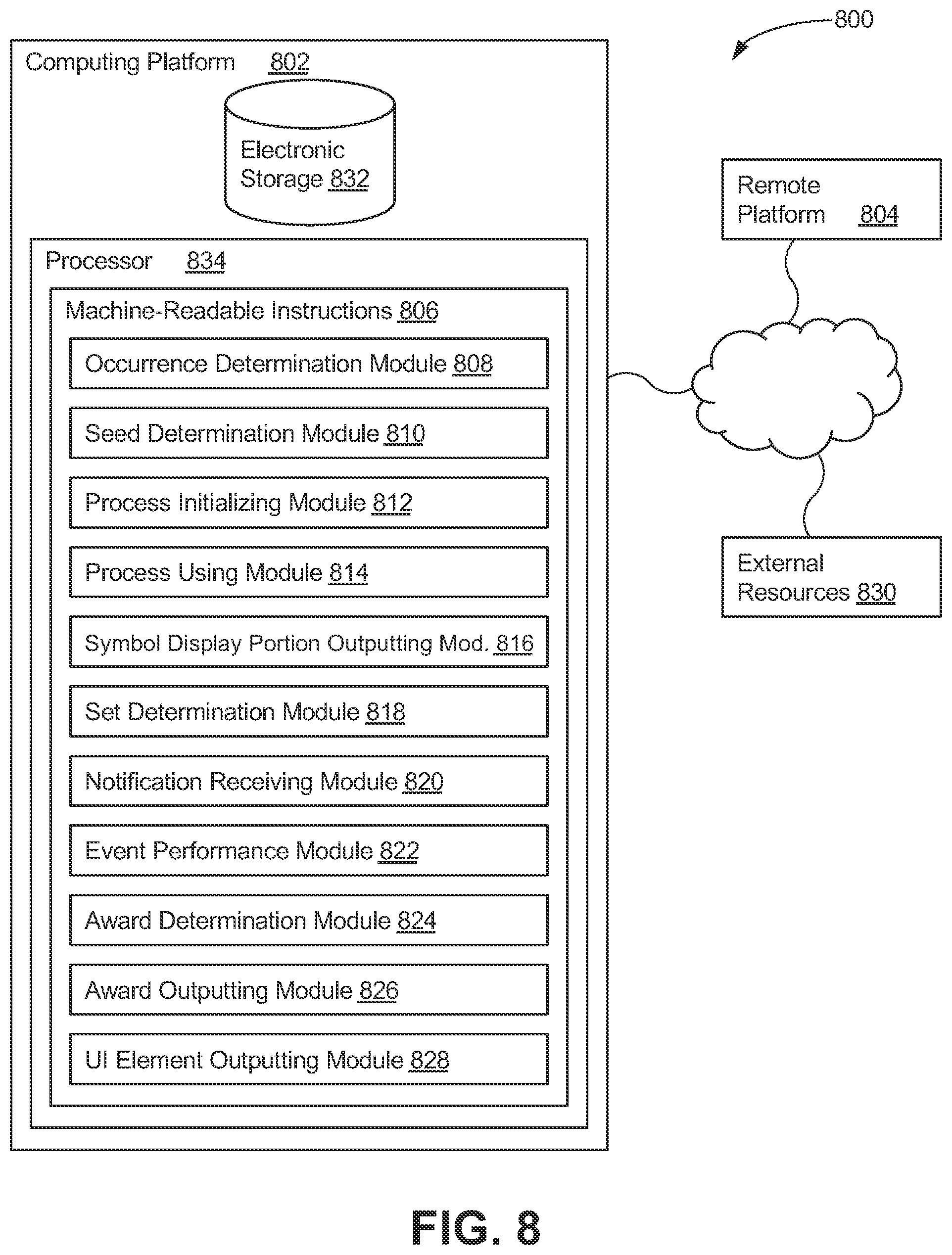 Patent US12579865 Figure 8 – System and method for reel-based events with seed-based feature