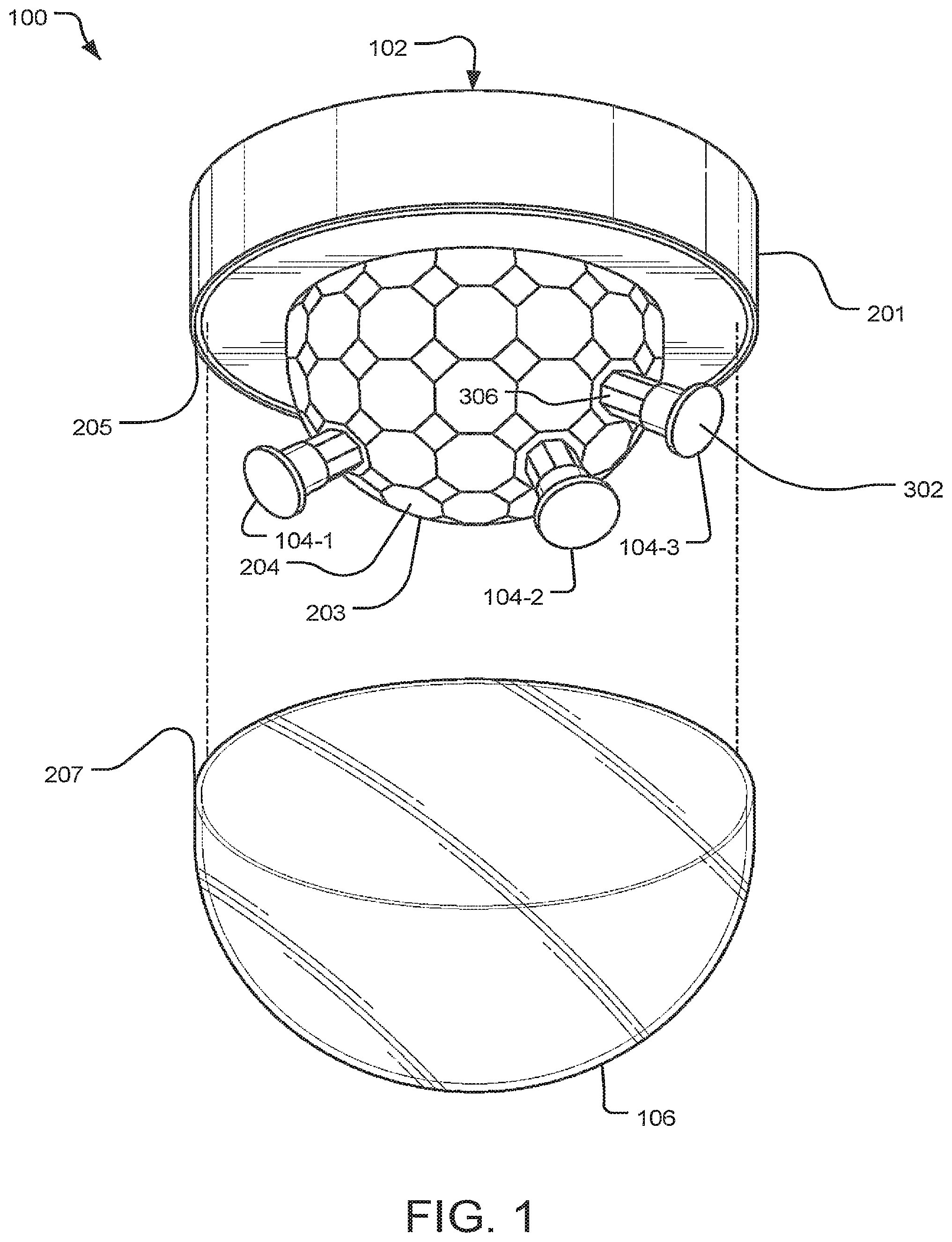 Patent US12579873 Figure 1 – Security camera system with multi-directional mount and method of operation