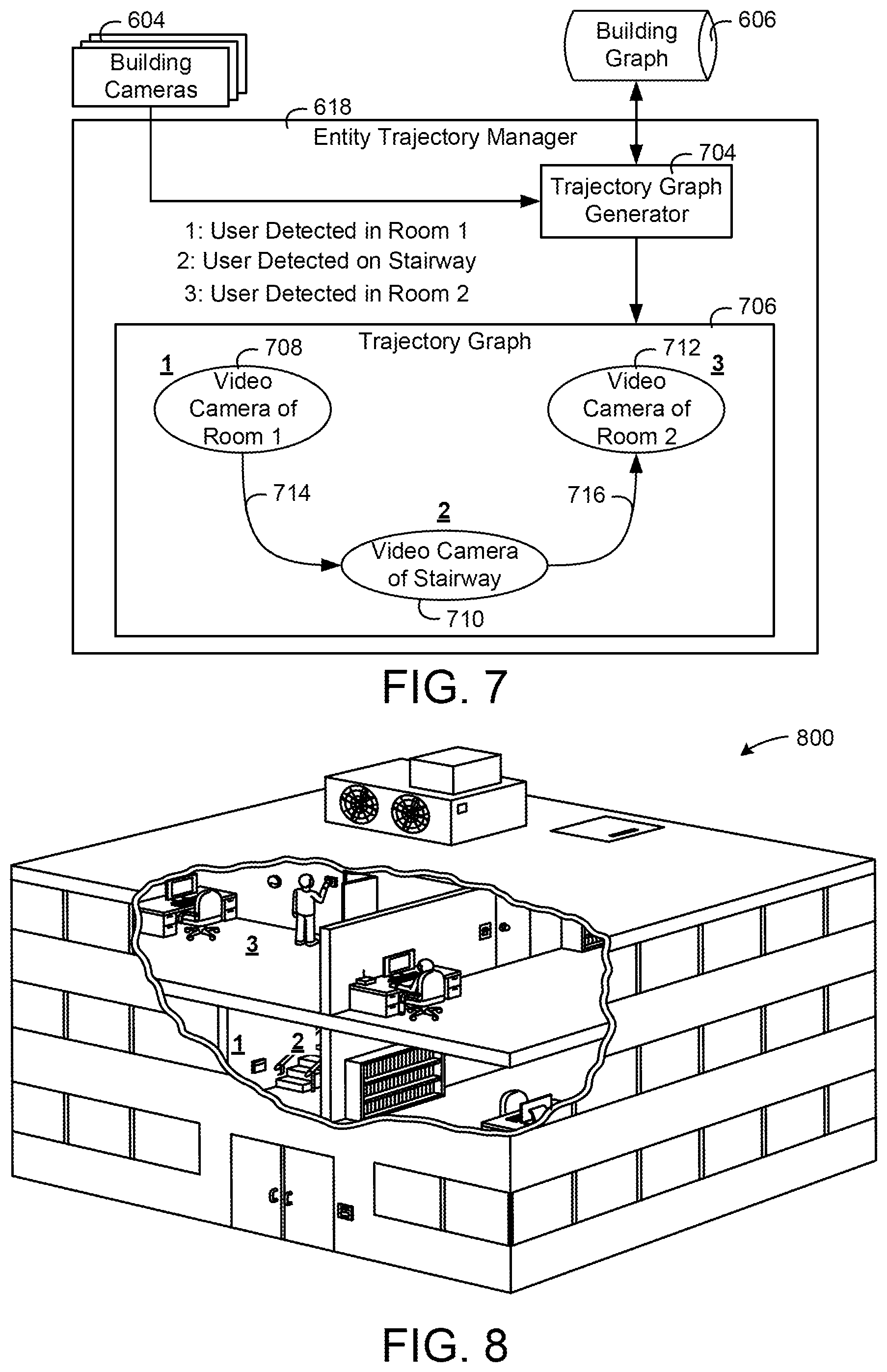 Patent US12579874 Figure 7 – Systems and methods for building surveillance re-identification based on a building graph
