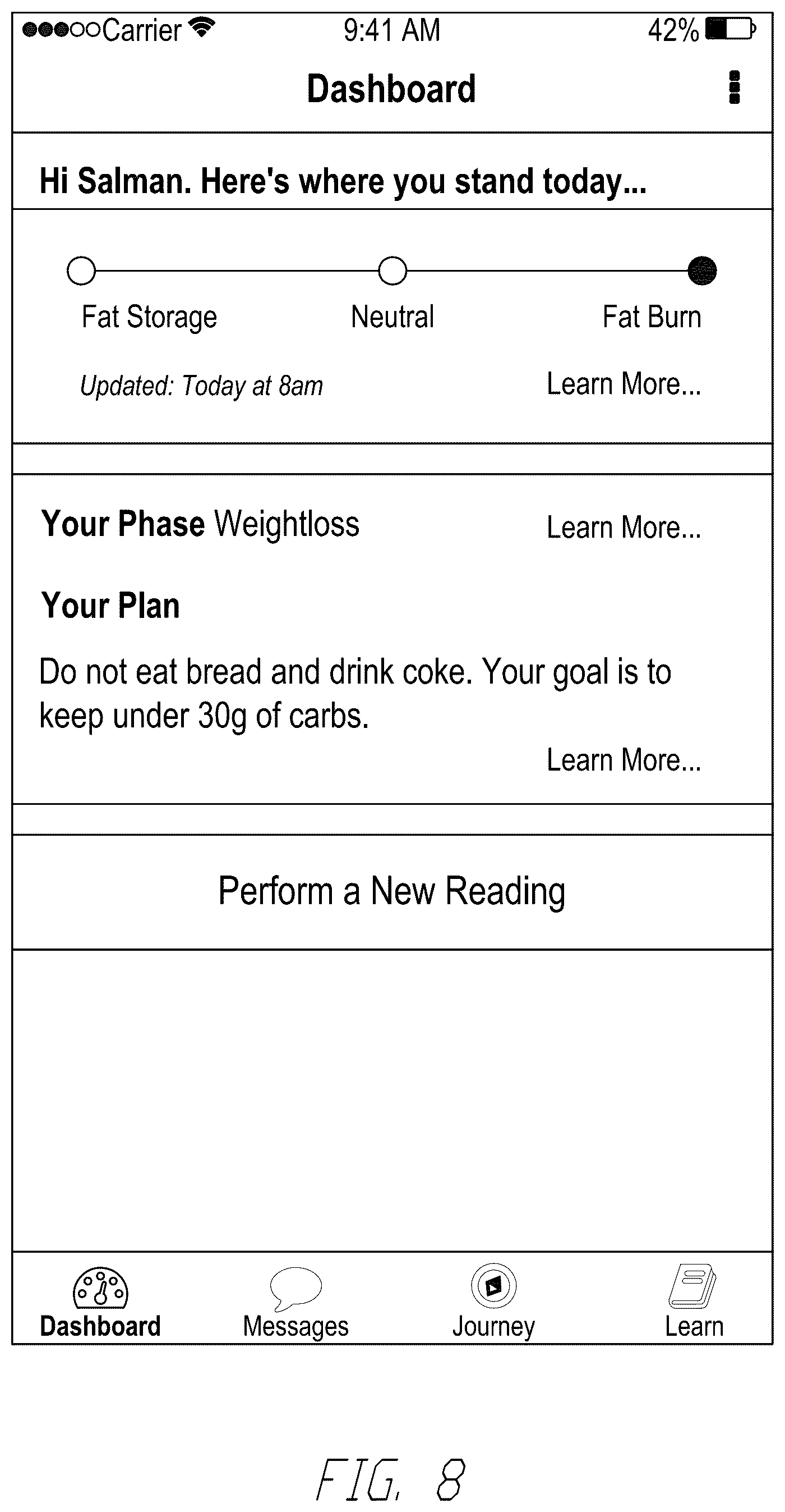 Patent US12579905 Figure 13 – Artificial intelligence based health coaching based on breath analyte levels of participants
